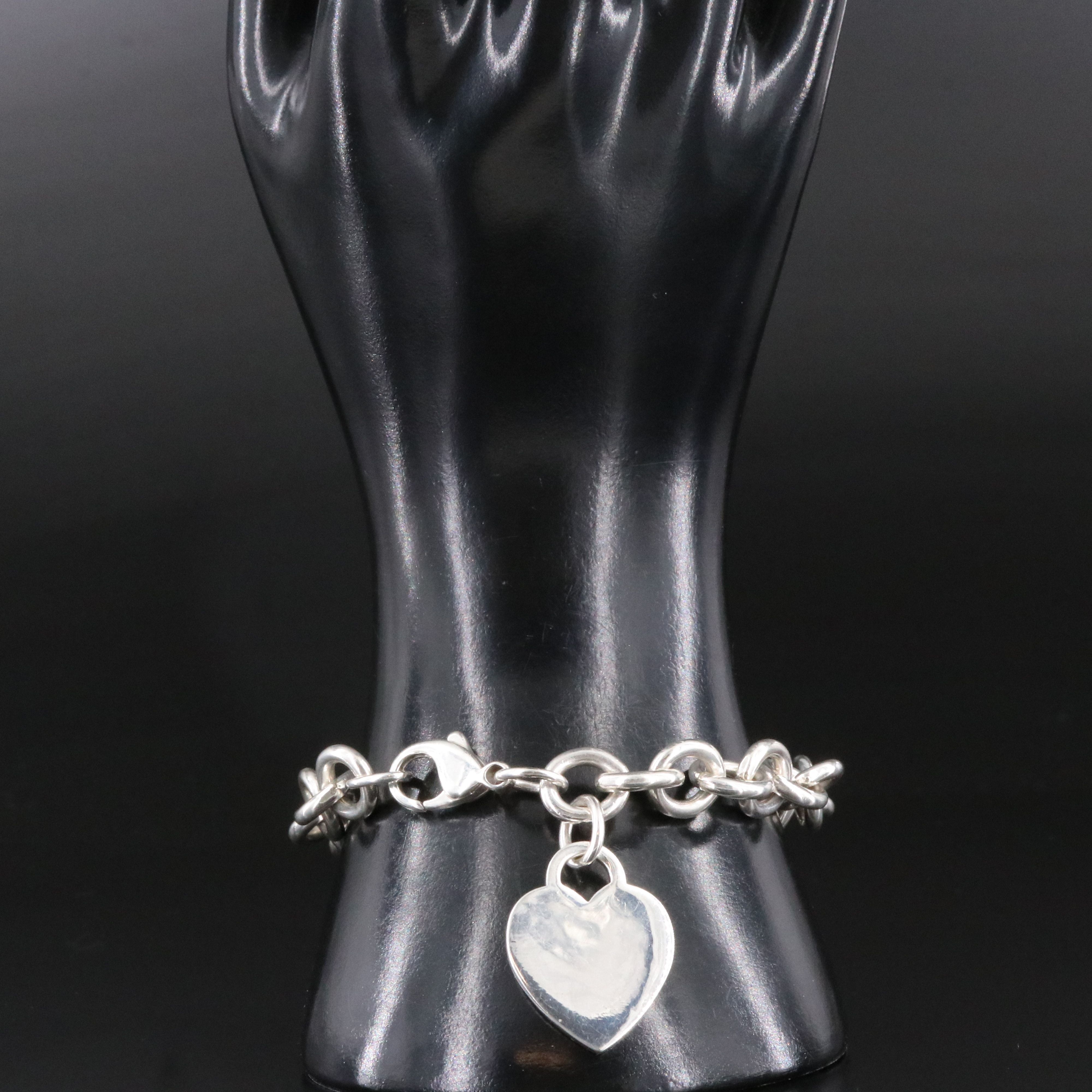 Tiffany & Co. Sterling Heart Tag Charm Bracelet