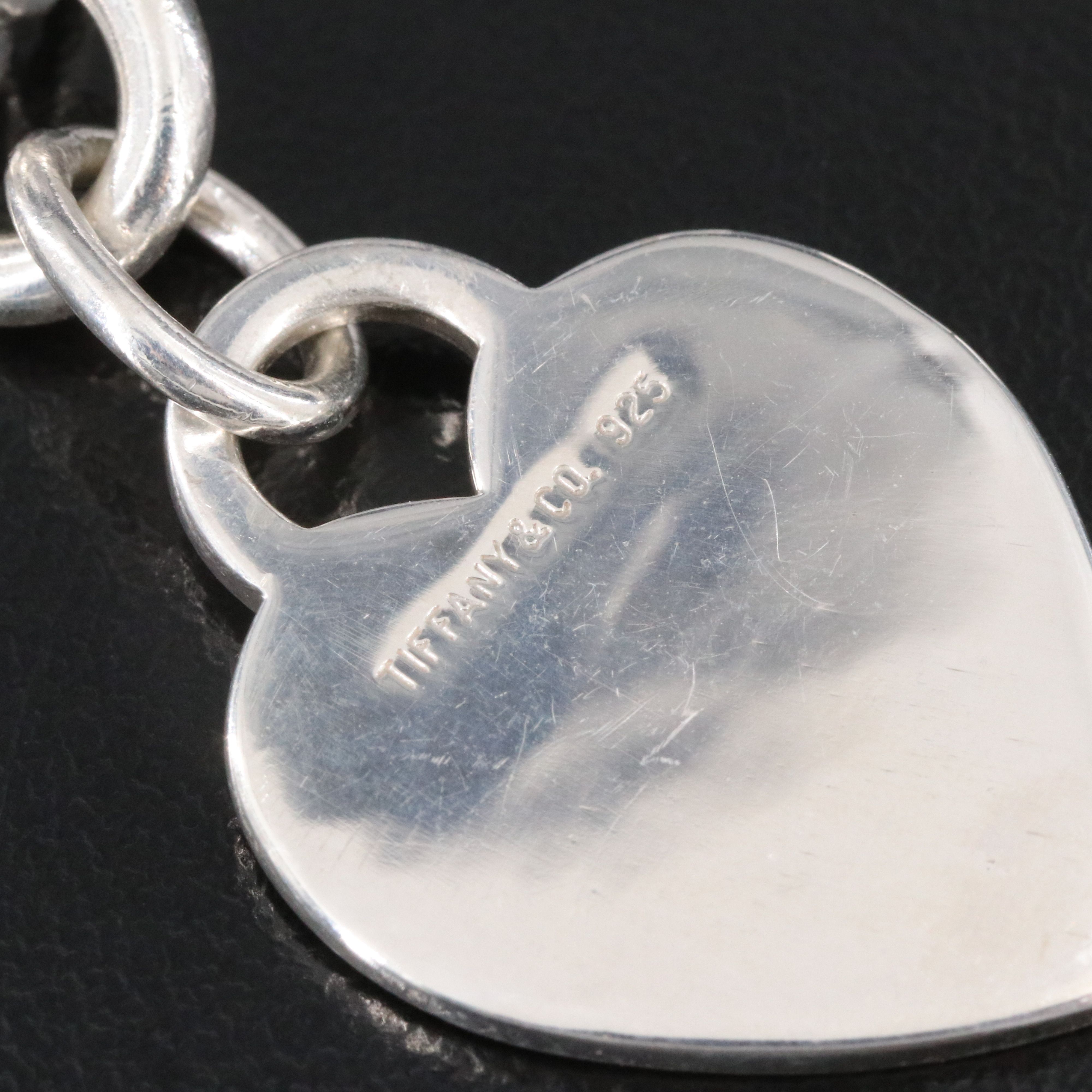 Tiffany & Co. Sterling Heart Tag Charm Bracelet