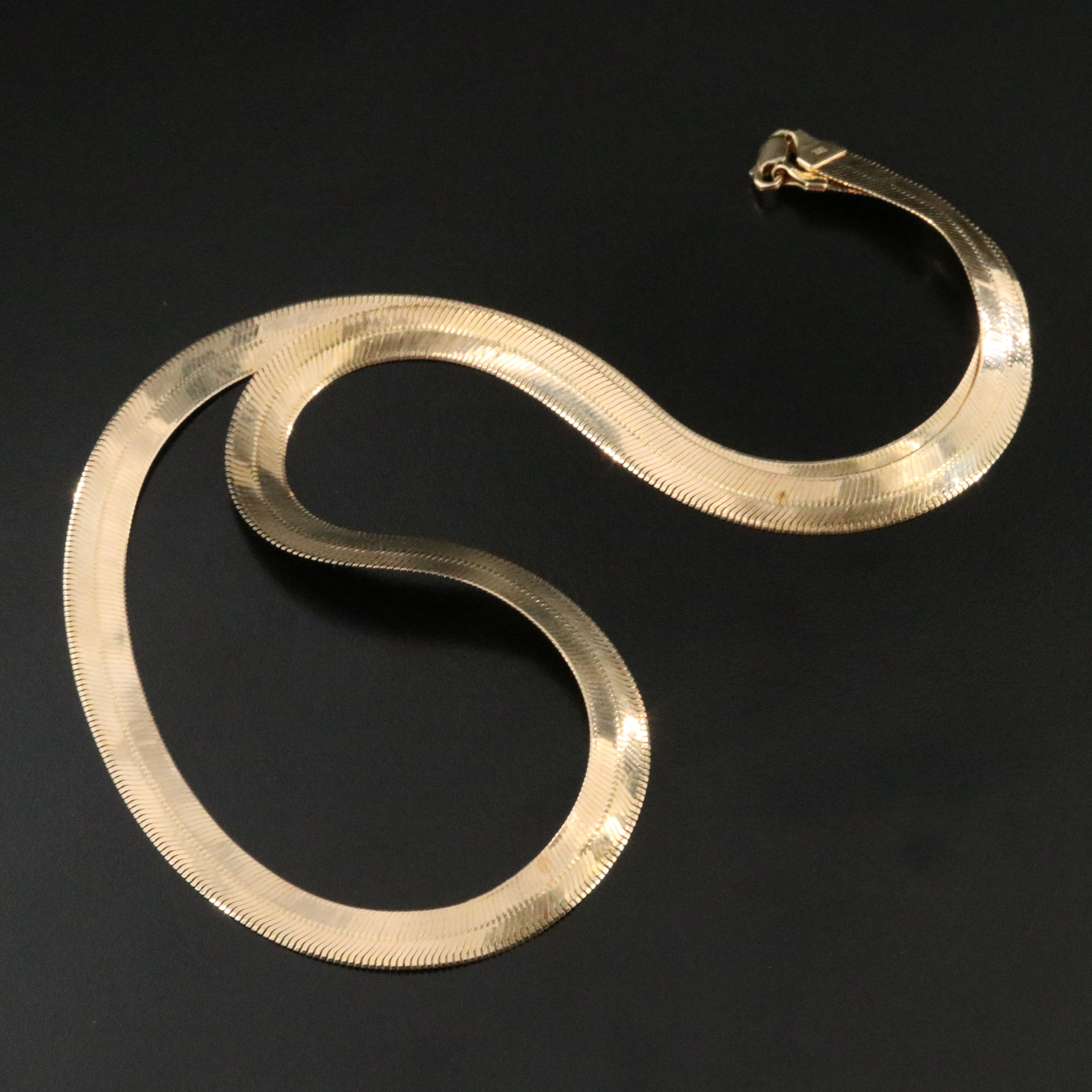 14K Herringbone Chain Necklace