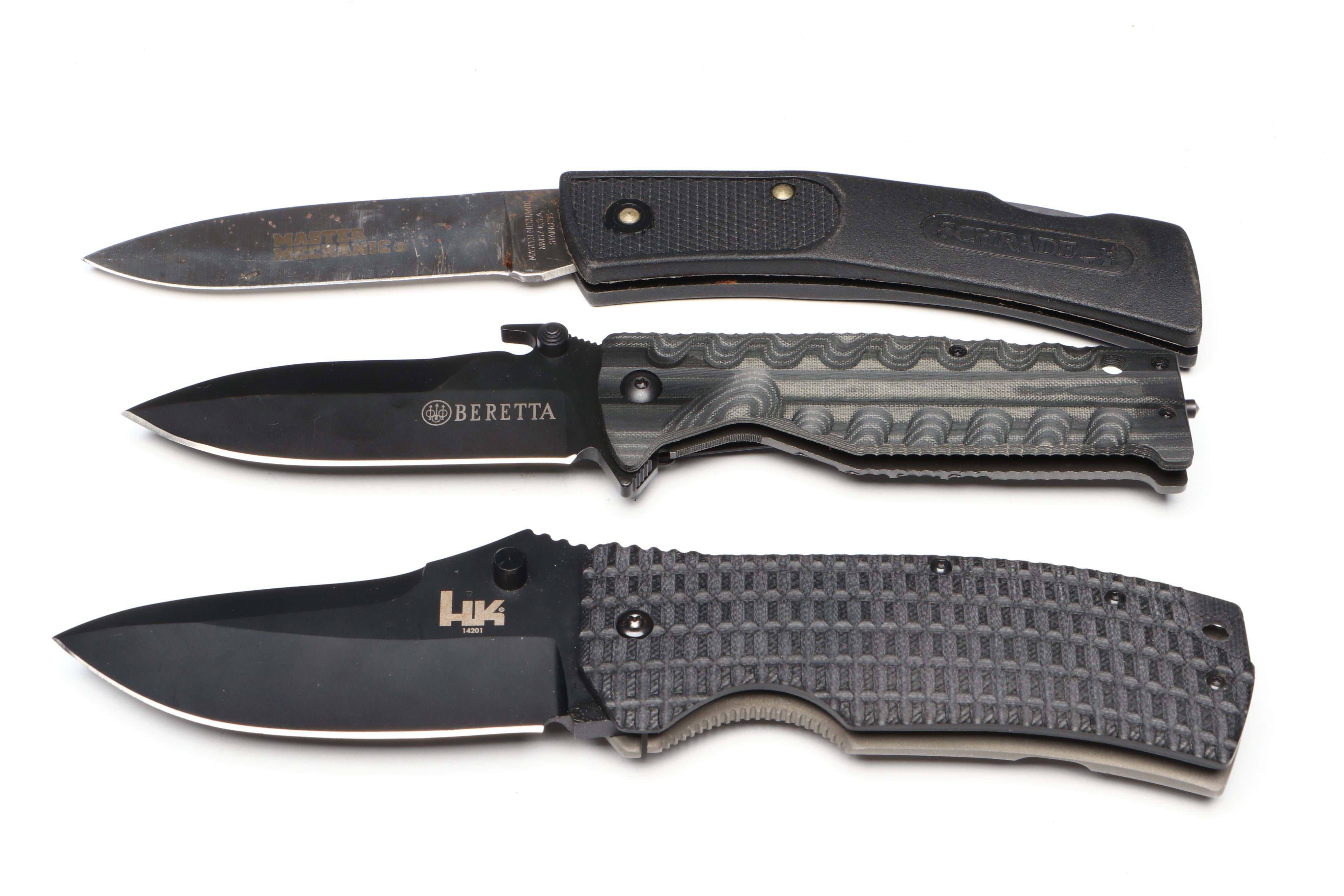Beretta Titanium Micarta and More Pocket Knives with Throwing Knives
