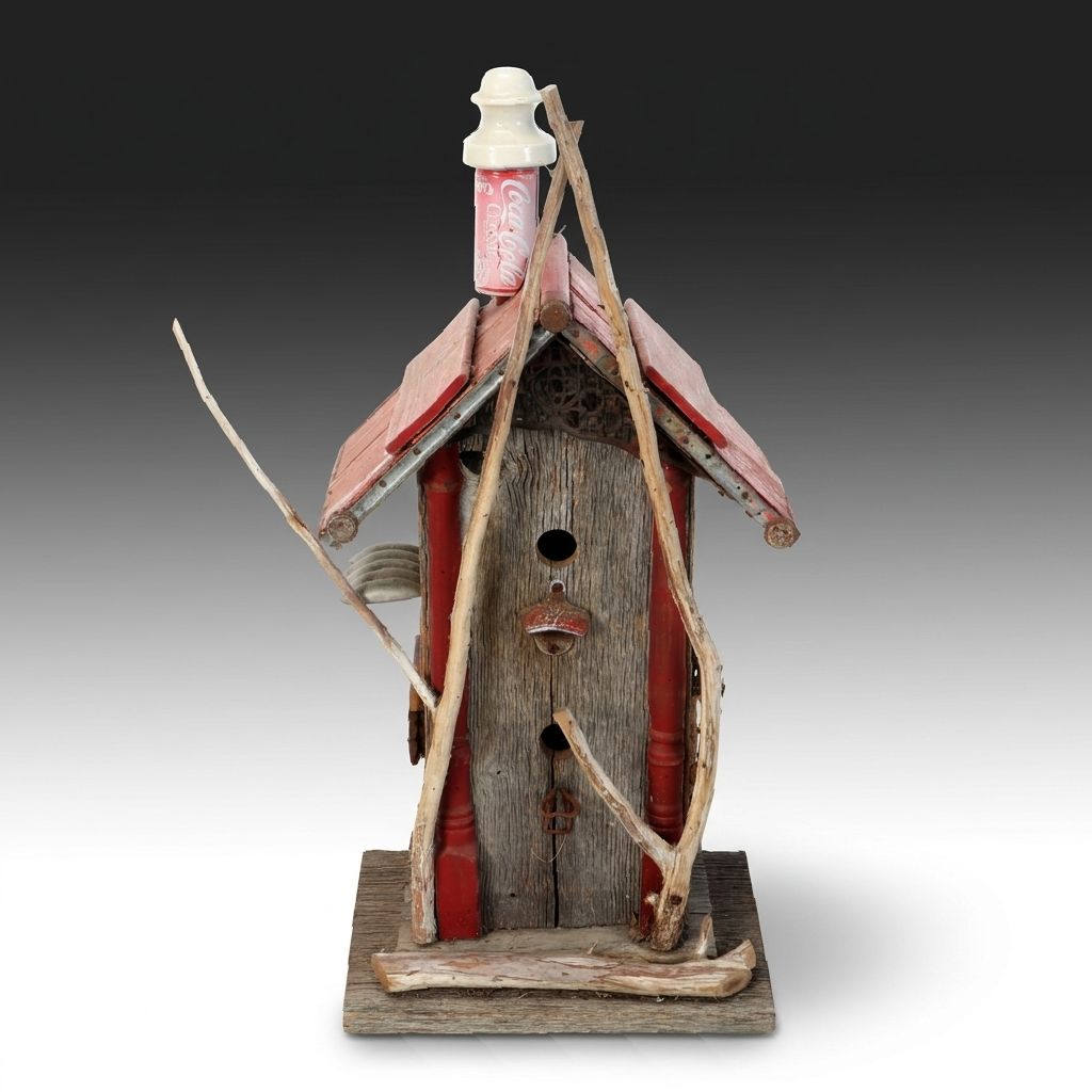 Handcrafted Steven Guenther Coca-Cola Crate Folk Art Bird House