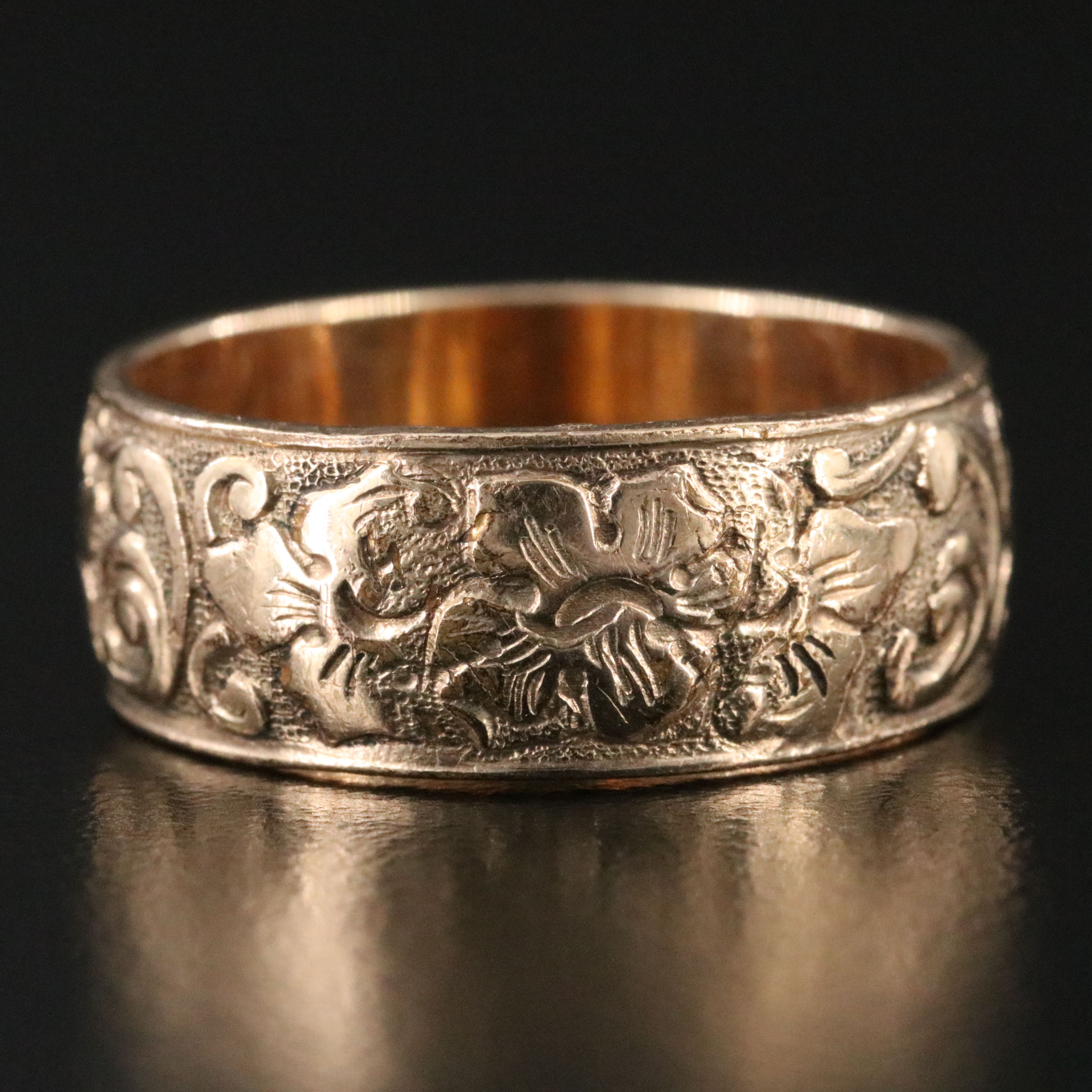 Vintage Gold-Filled Floral Band