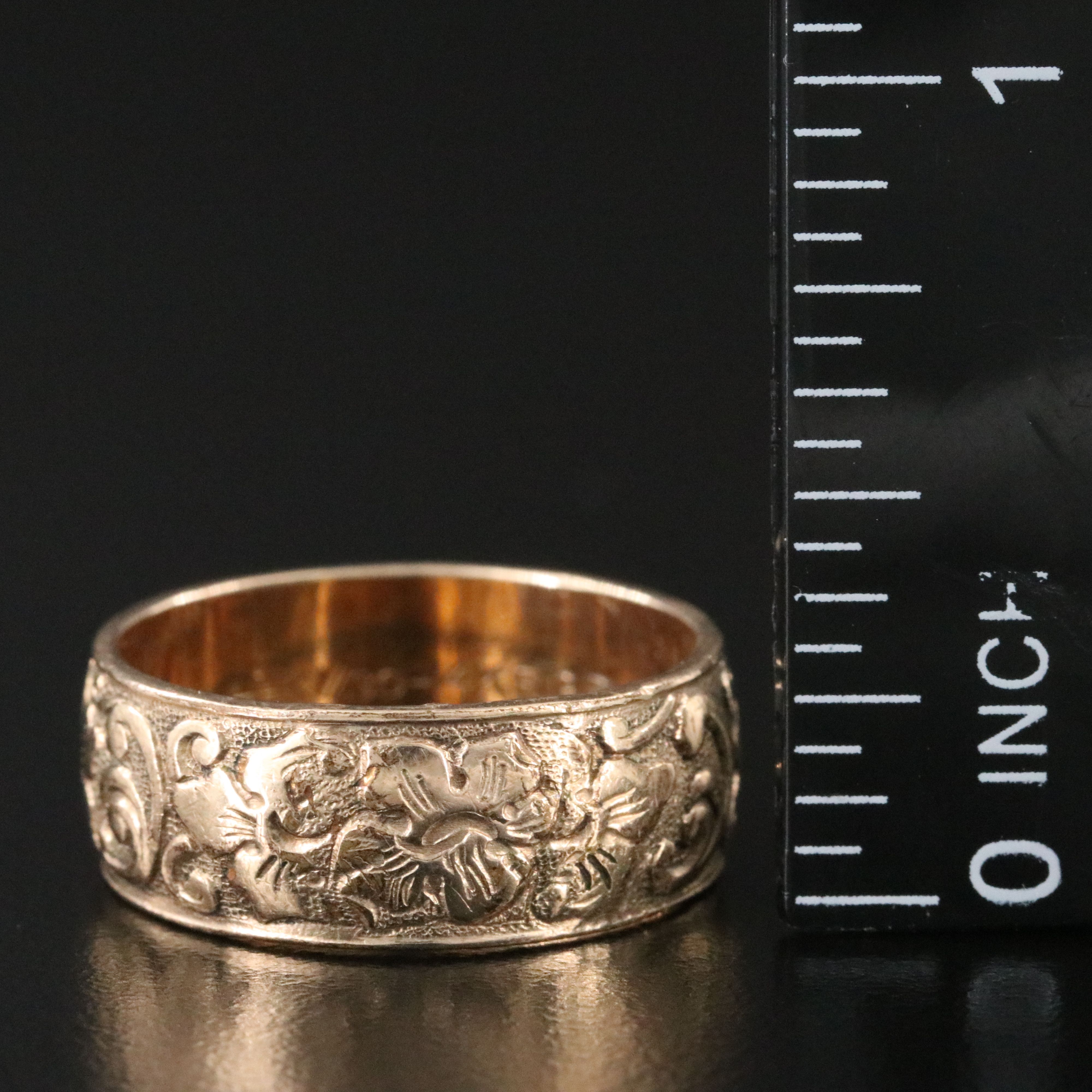 Vintage Gold-Filled Floral Band