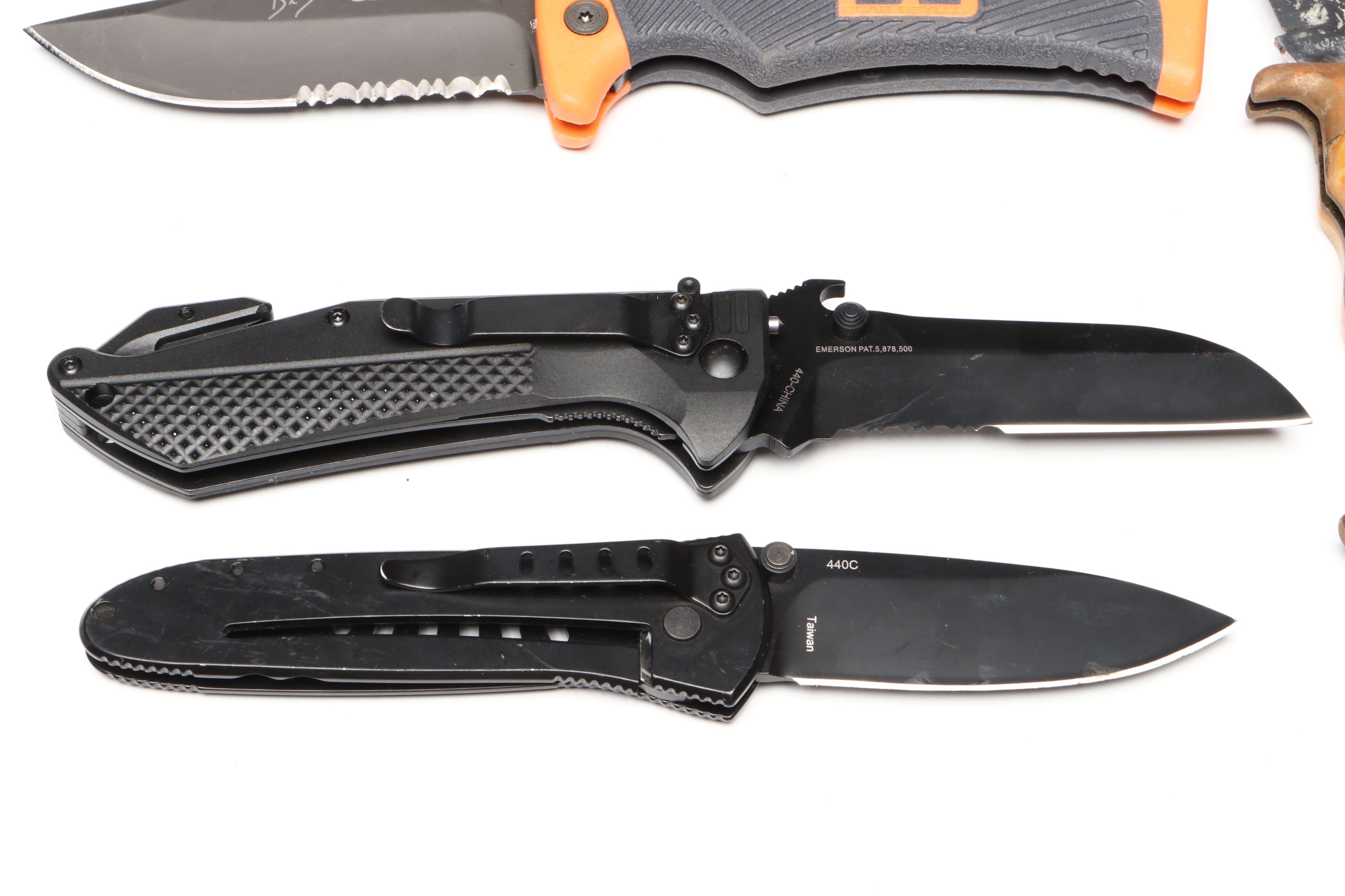 Gerber Gut Hook, Bear Grylls Serrated and Other Pocket Knives