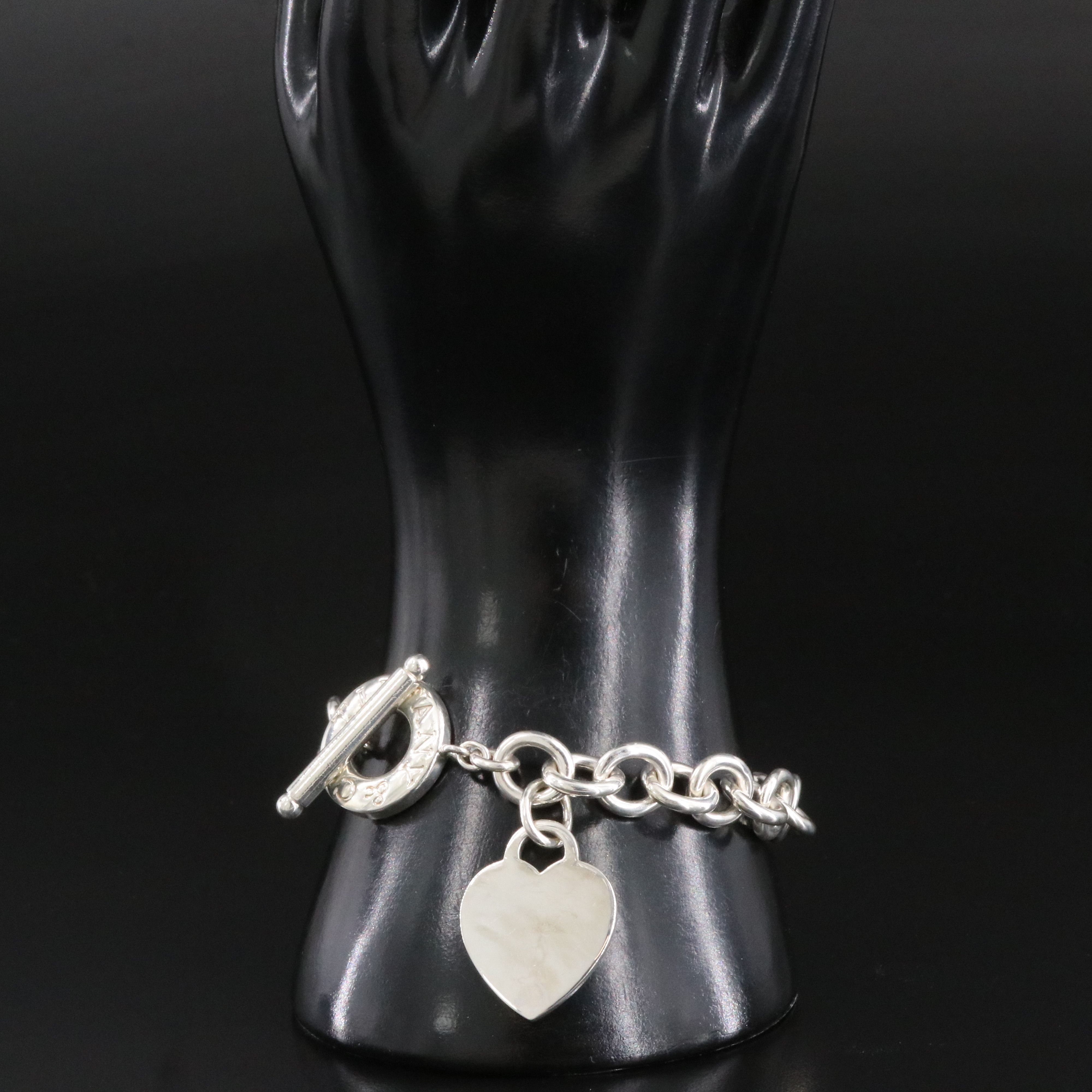 Tiffany & Co. Sterling Heart Tag Toggle Charm Bracelet