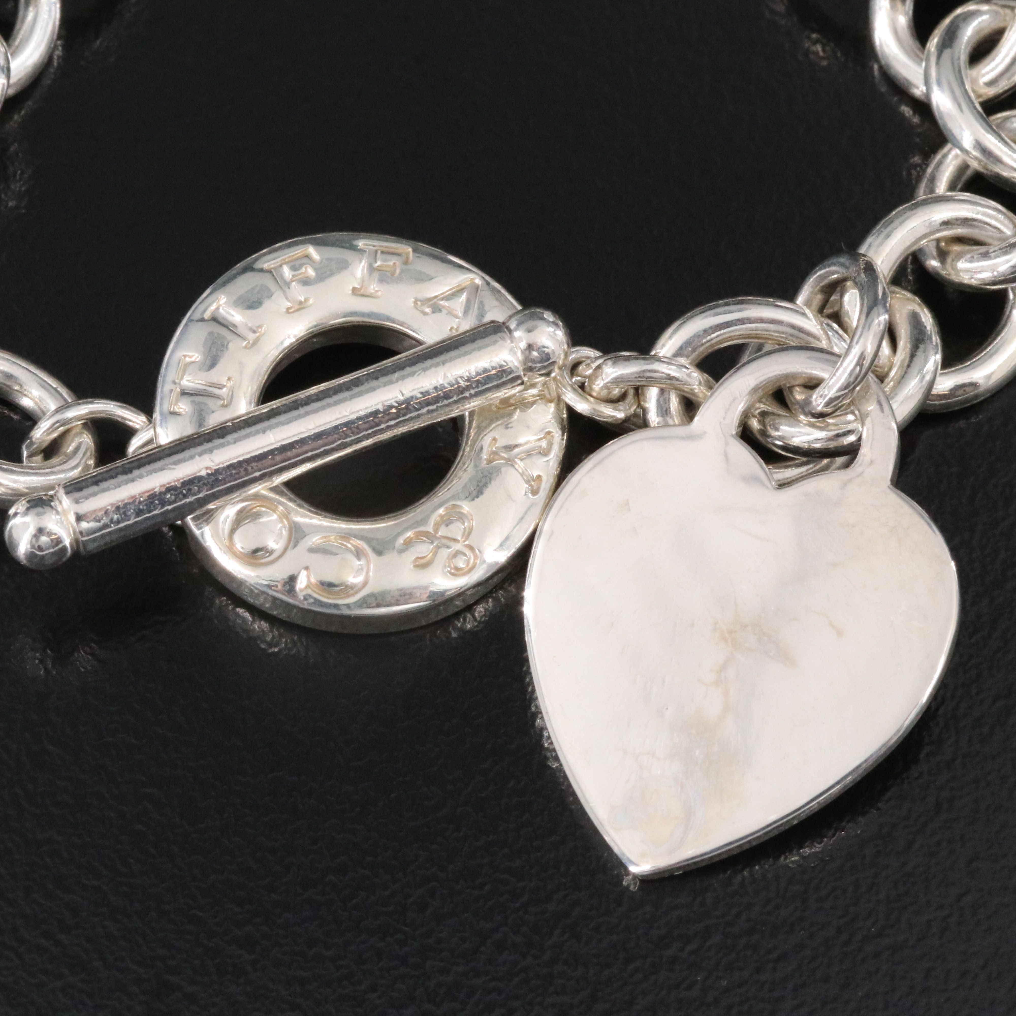 Tiffany & Co. Sterling Heart Tag Toggle Charm Bracelet