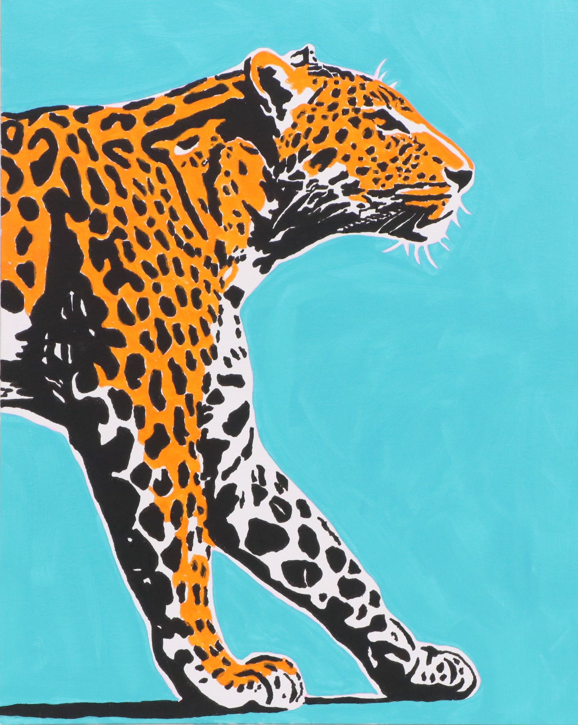 deSanto Pop Art Acrylic Painting of Leopard, 2026