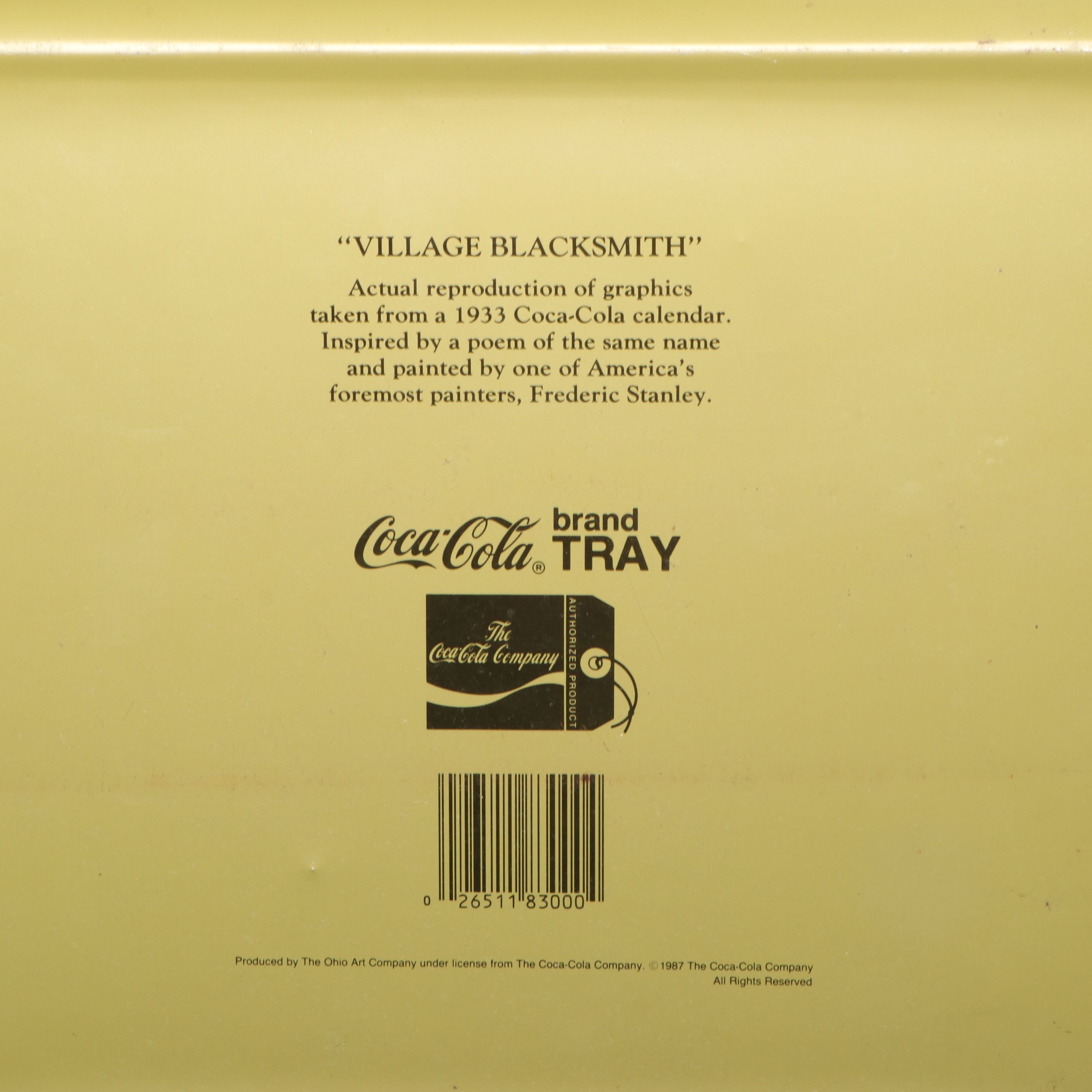 Coca-Cola "Village Blacksmith" and More Metal Advertising Trays, Late 20th C.