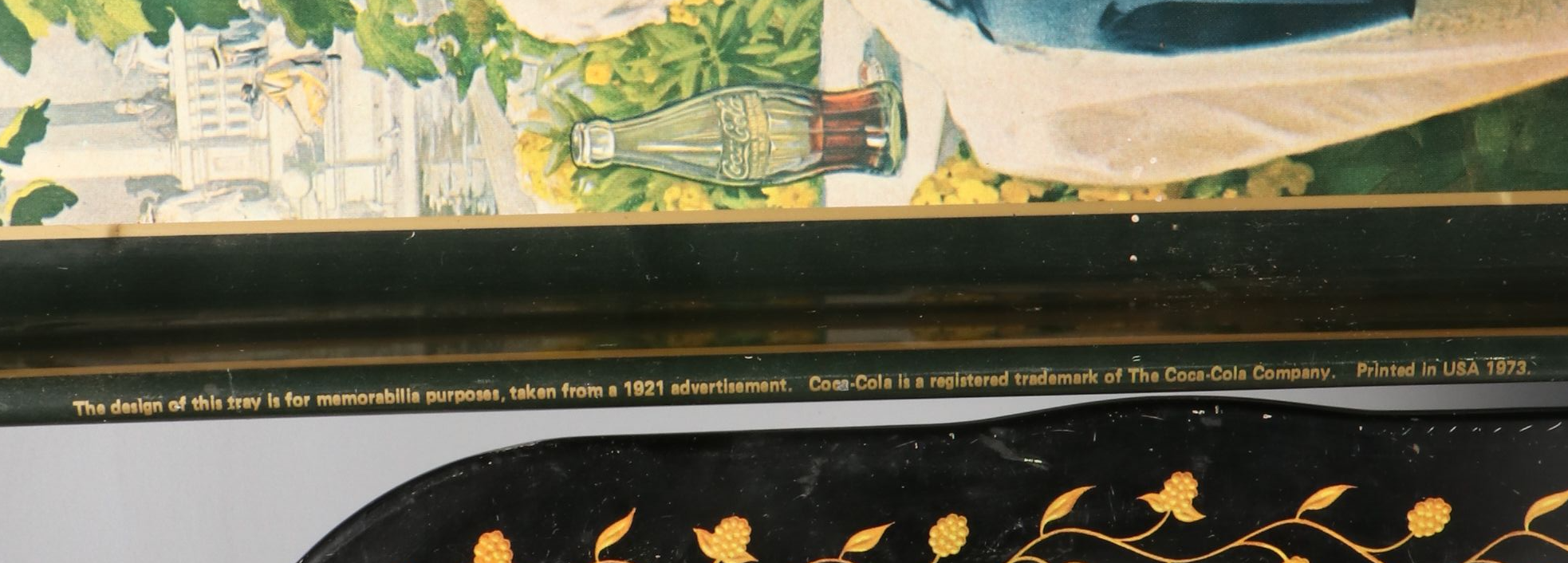 Coca-Cola "Village Blacksmith" and More Metal Advertising Trays, Late 20th C.