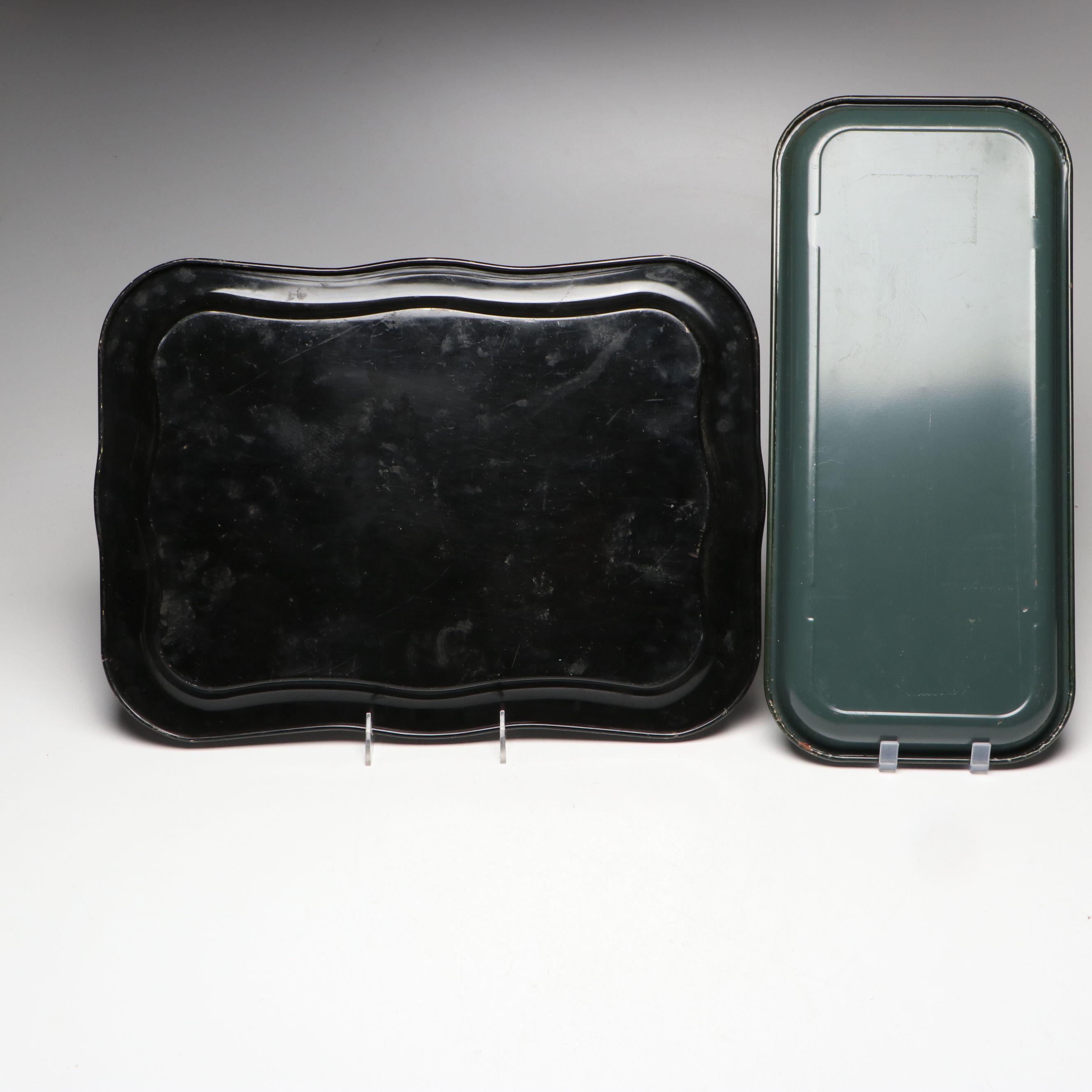 Coca-Cola "Village Blacksmith" and More Metal Advertising Trays, Late 20th C.