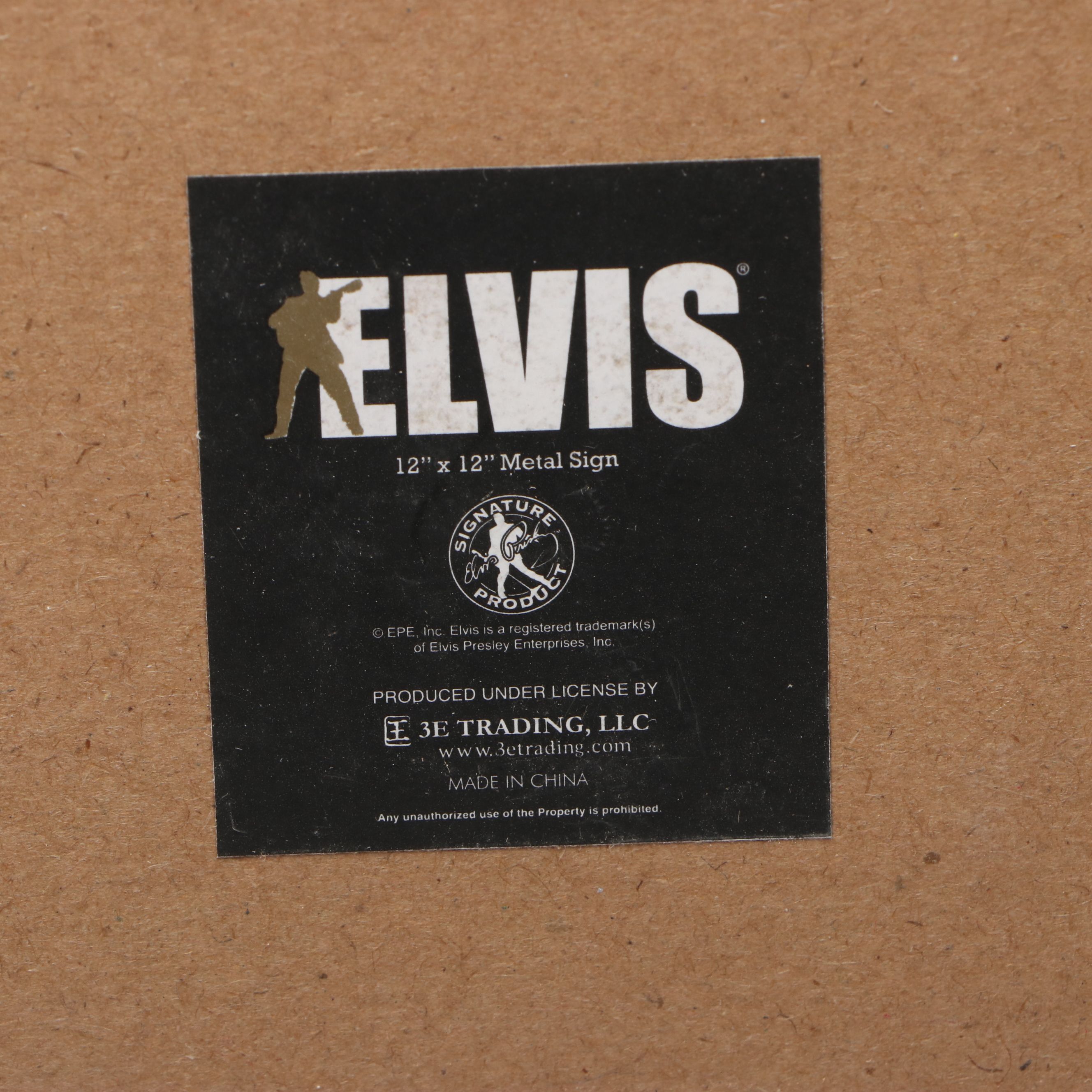 3E Trading Elvis Presley Reproduction Vinyl Record Jacket Metal Signs