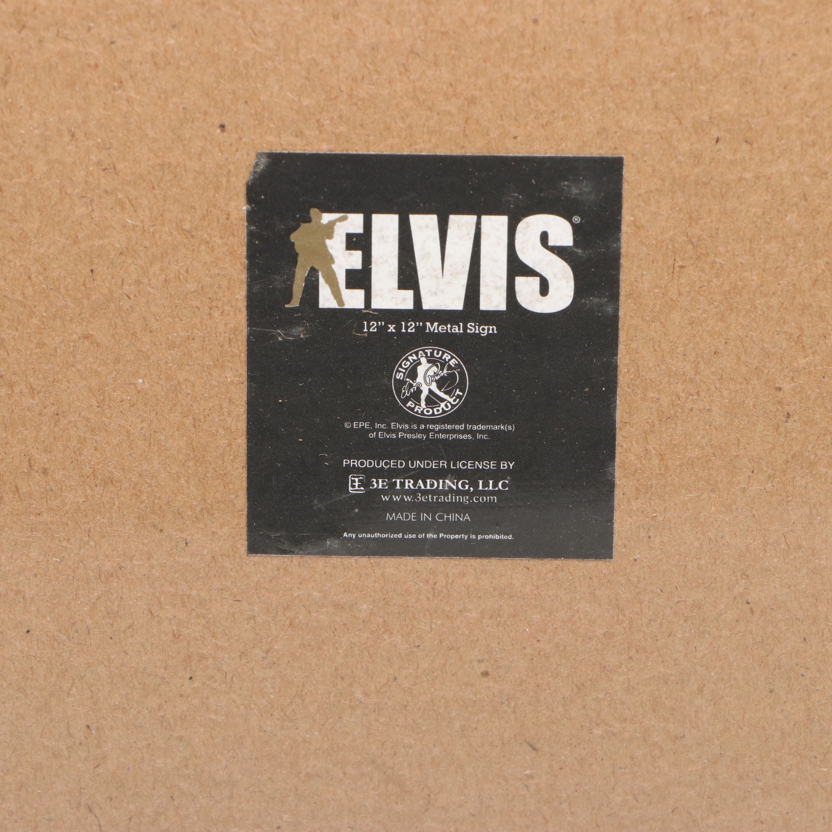 3E Trading Elvis Presley Reproduction Vinyl Record Jacket Metal Signs