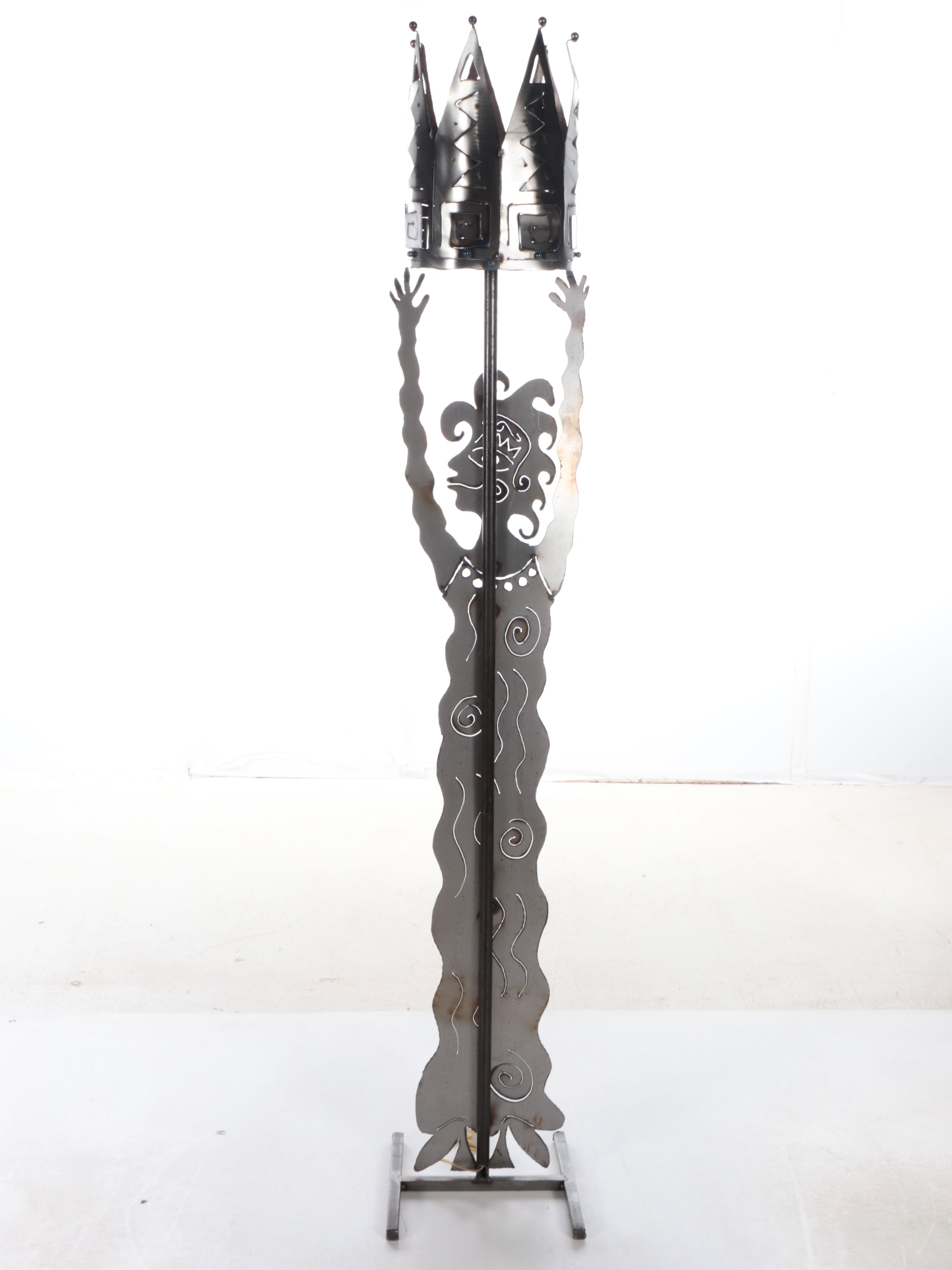 Folk Art Laser Cut Sculptural Floor Lamp