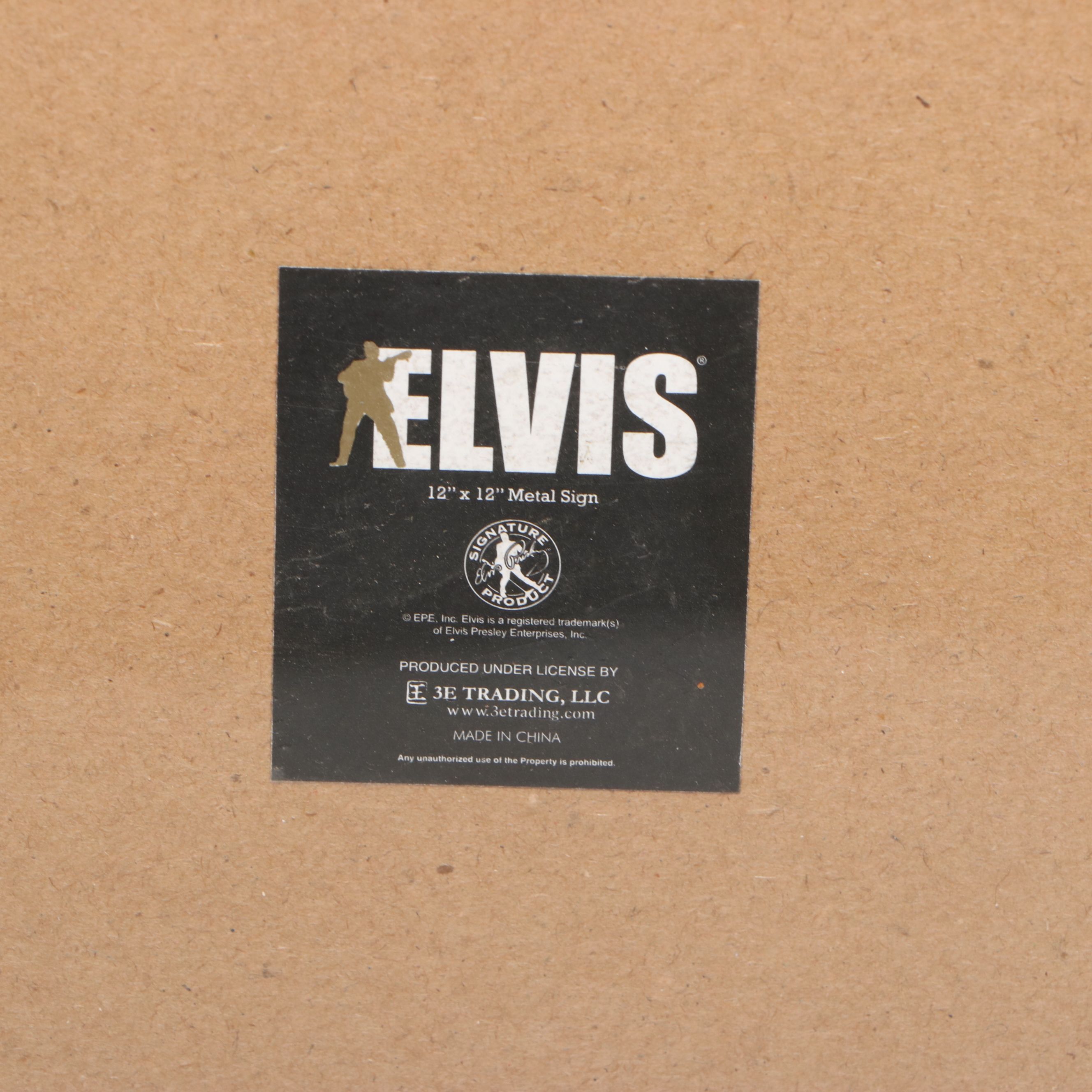 3E Trading Elvis Presley Reproduction Vinyl Record Jacket Metal Signs