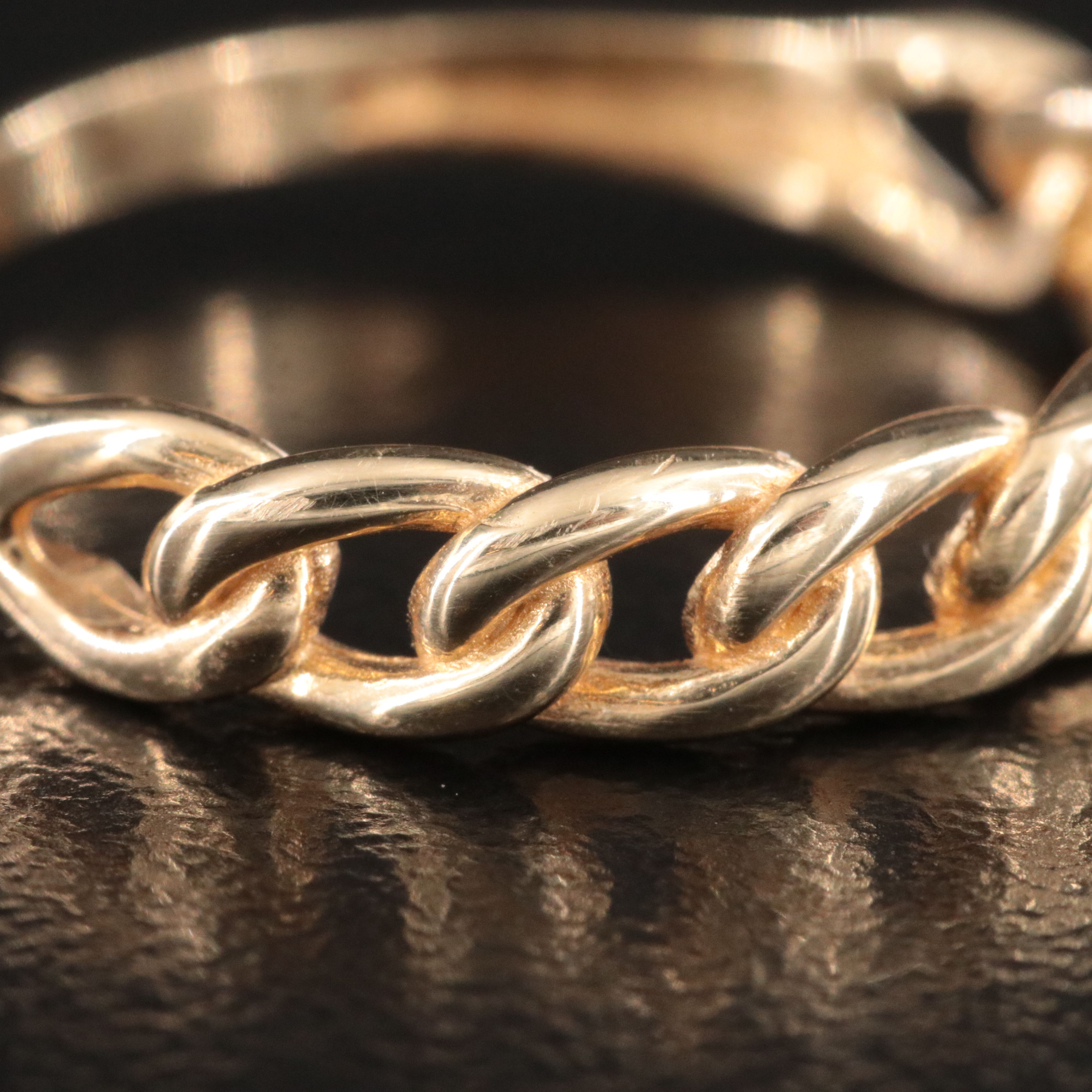 14K Curb Chain Ring