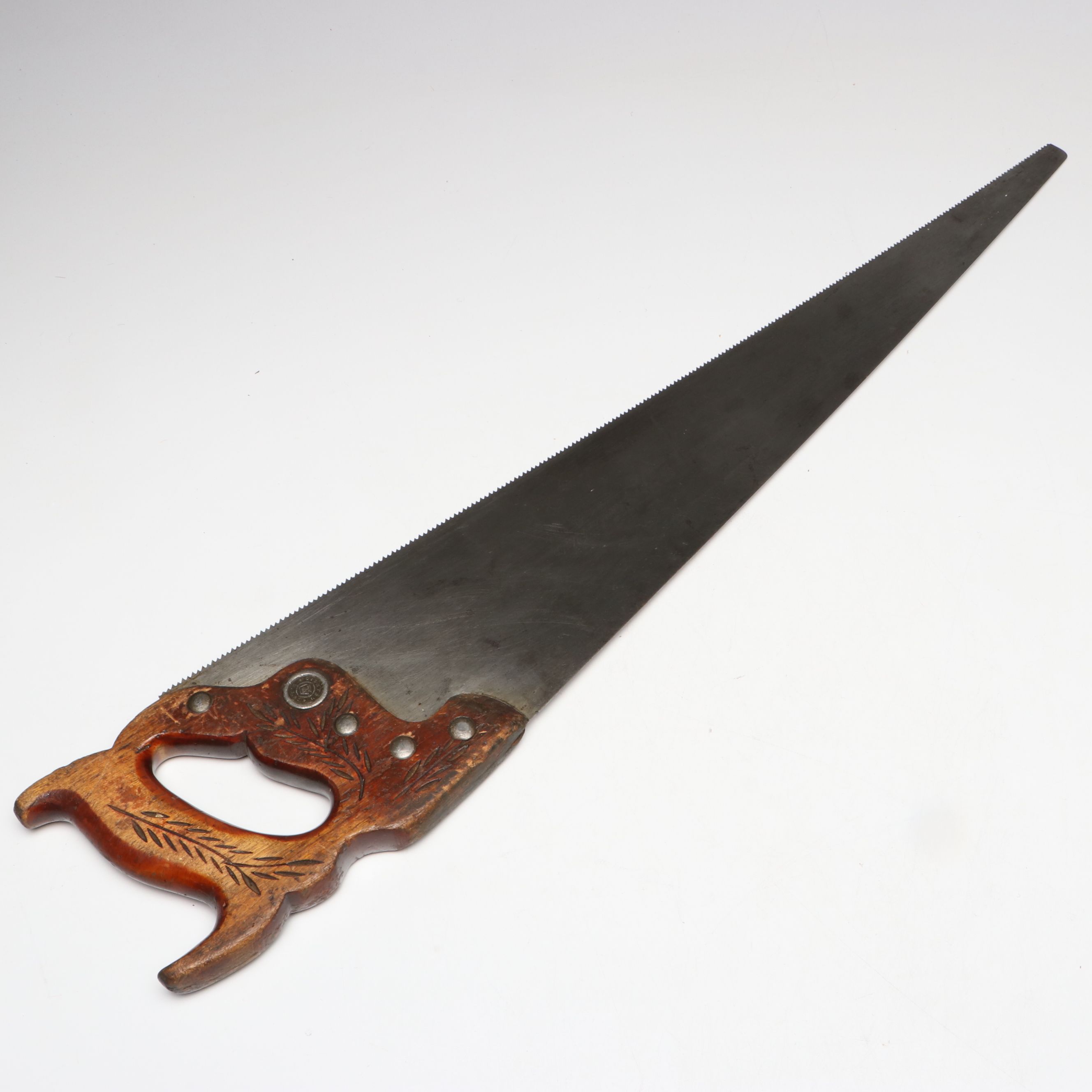 Disston D-23 Wheat Handle Hand Saw with Hi-Test Flathead Screwdriver