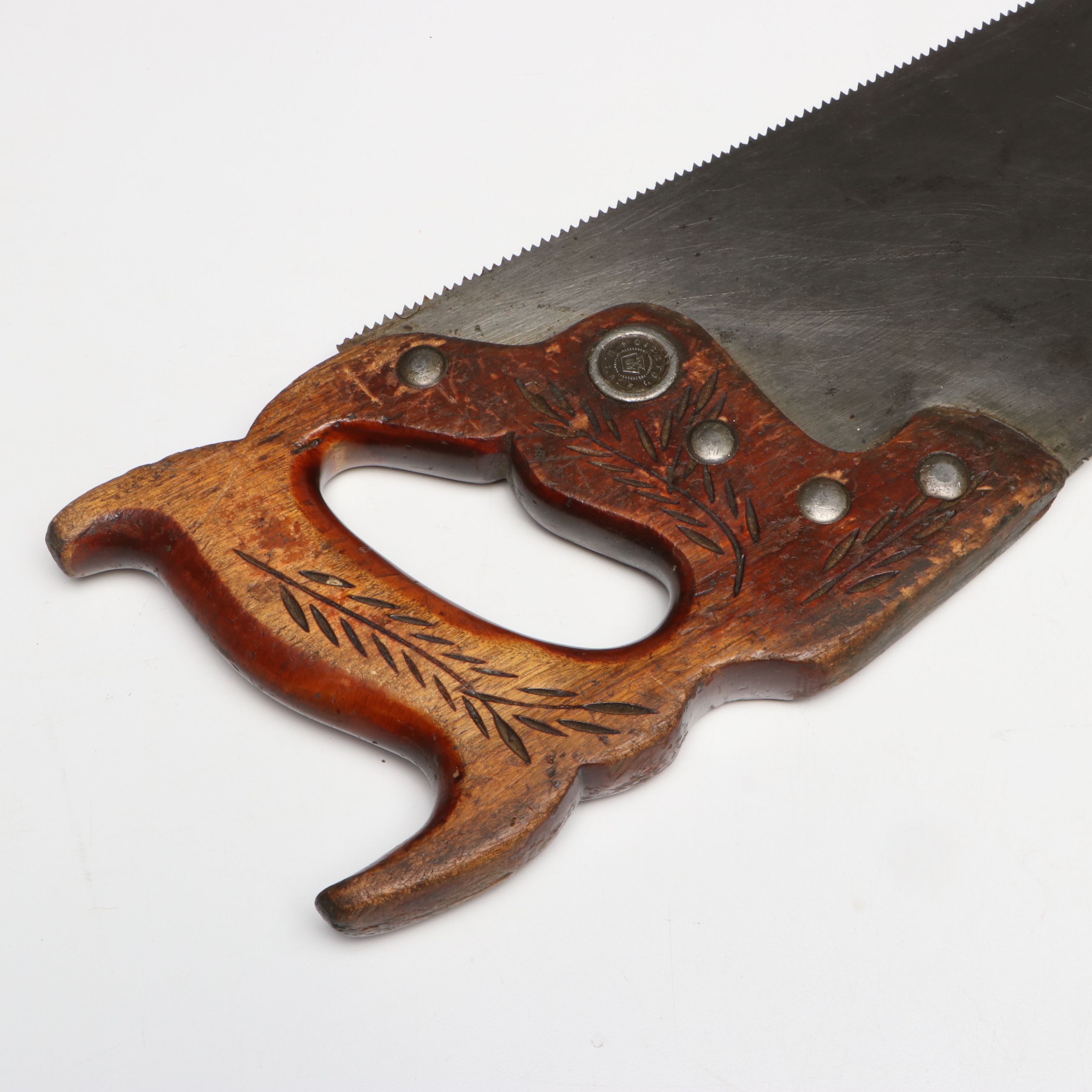 Disston D-23 Wheat Handle Hand Saw with Hi-Test Flathead Screwdriver