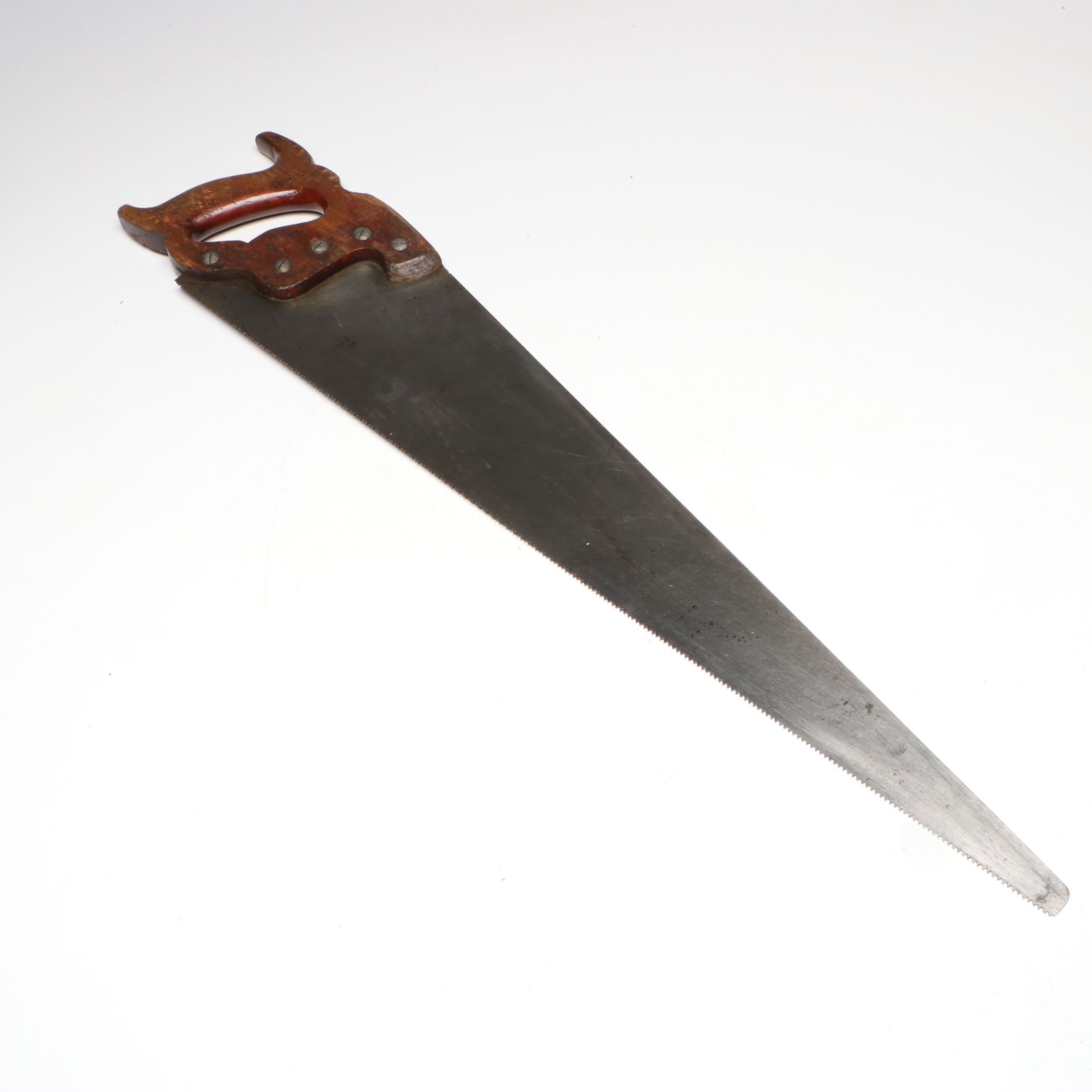 Disston D-23 Wheat Handle Hand Saw with Hi-Test Flathead Screwdriver