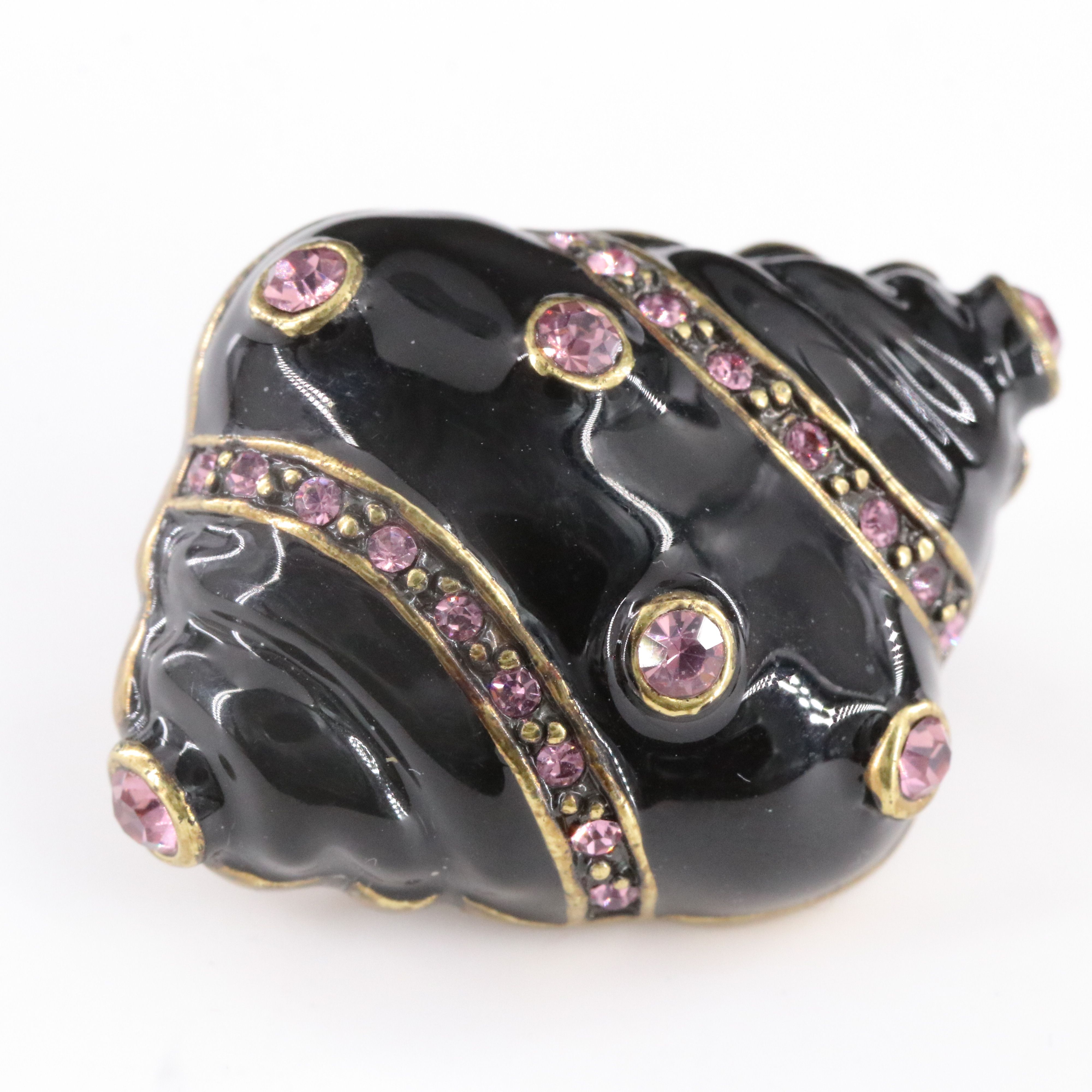 Heidi Daus Rhinestone and Enamel Shell Earrings