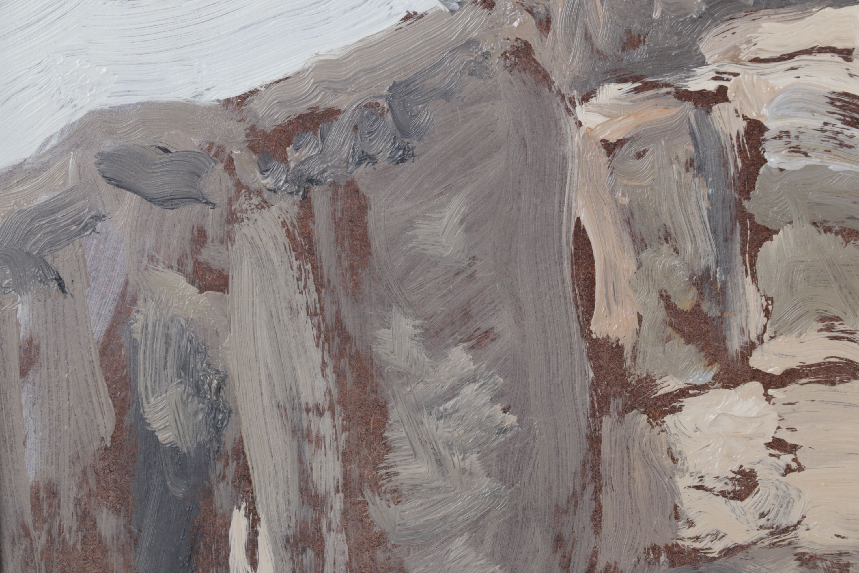 Fred Thomas Martin Oil Painting of Building Facade "Tired, Near Page", 1958