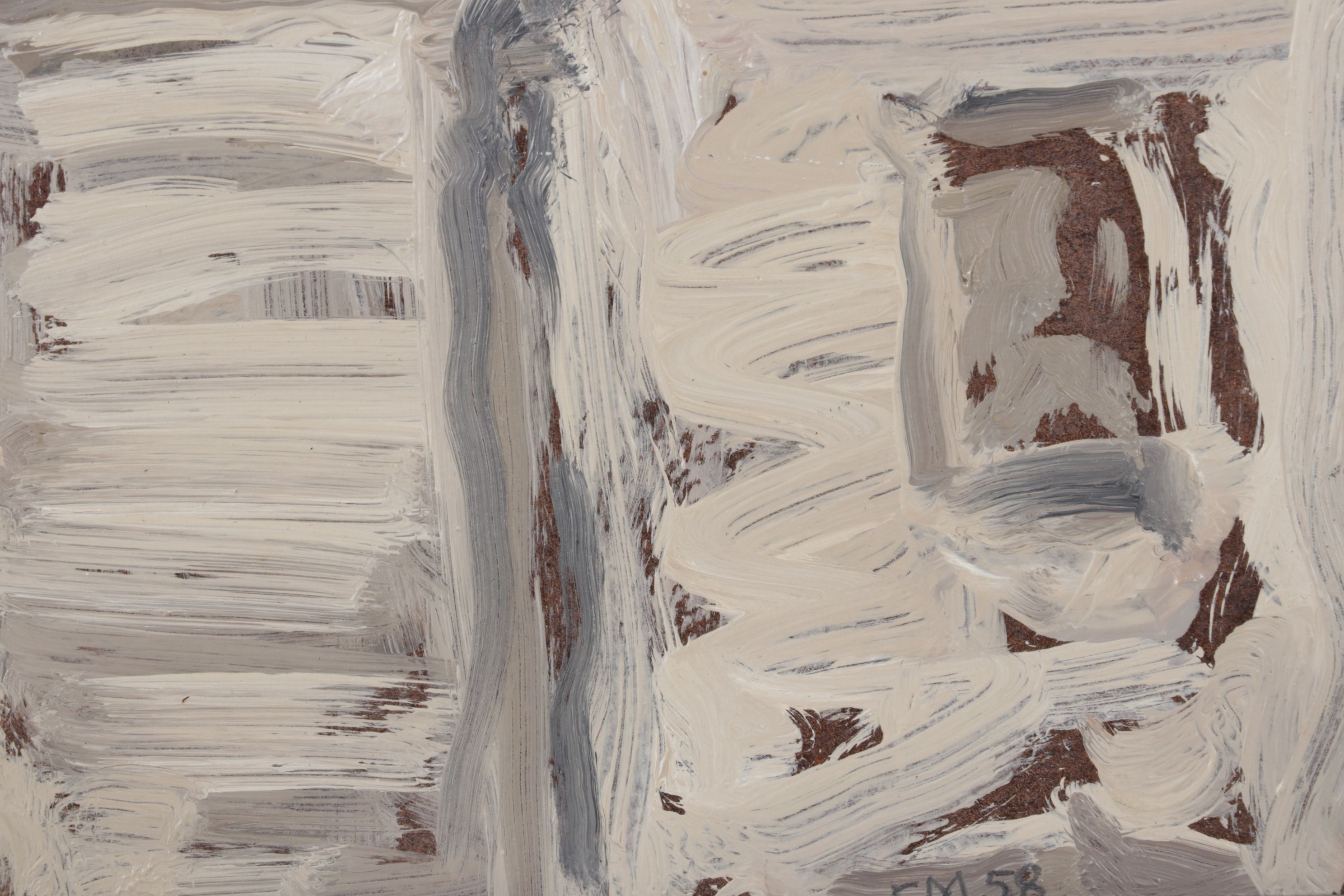 Fred Thomas Martin Oil Painting of Building Facade "Tired, Near Page", 1958