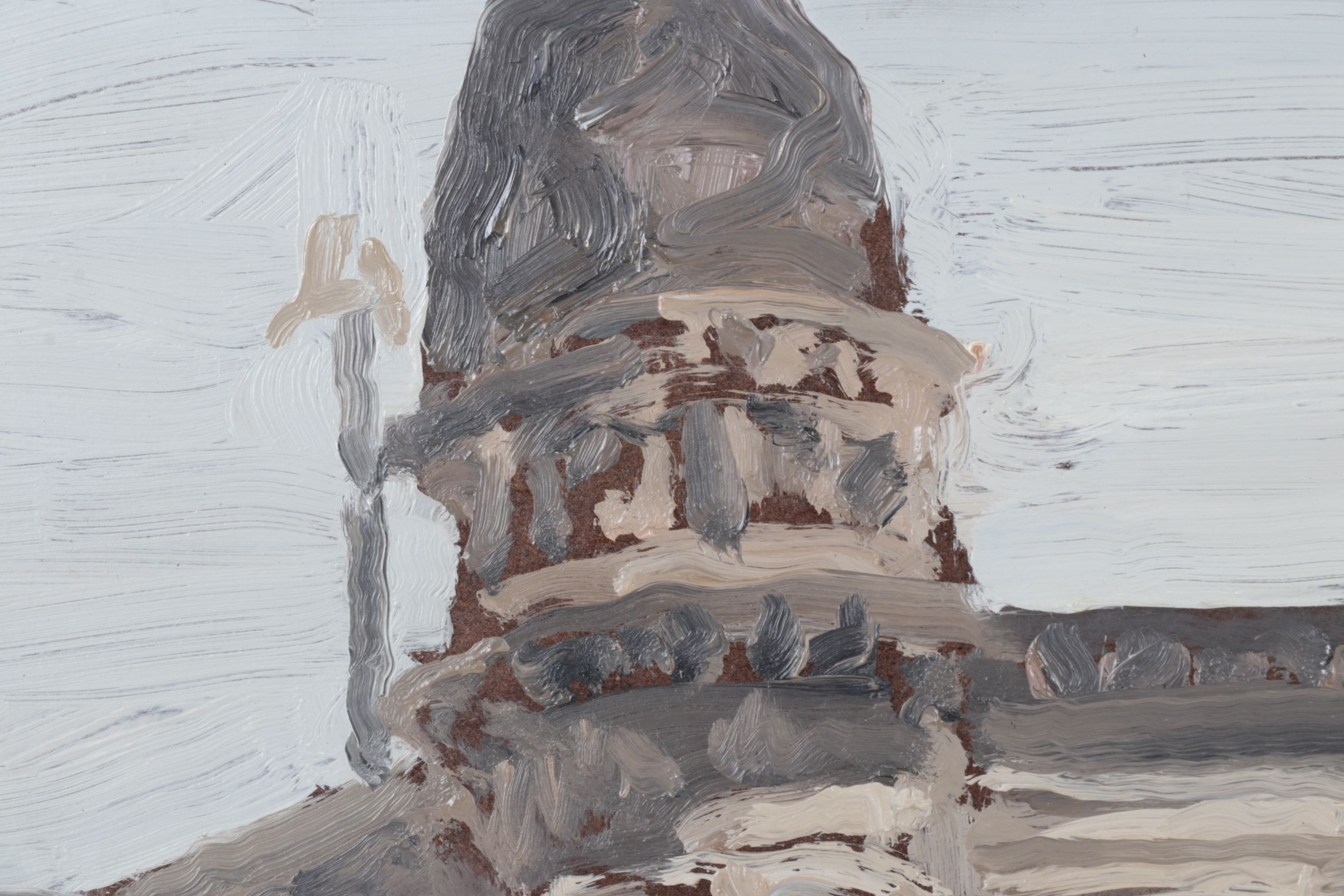 Fred Thomas Martin Oil Painting of Building Facade "Tired, Near Page", 1958