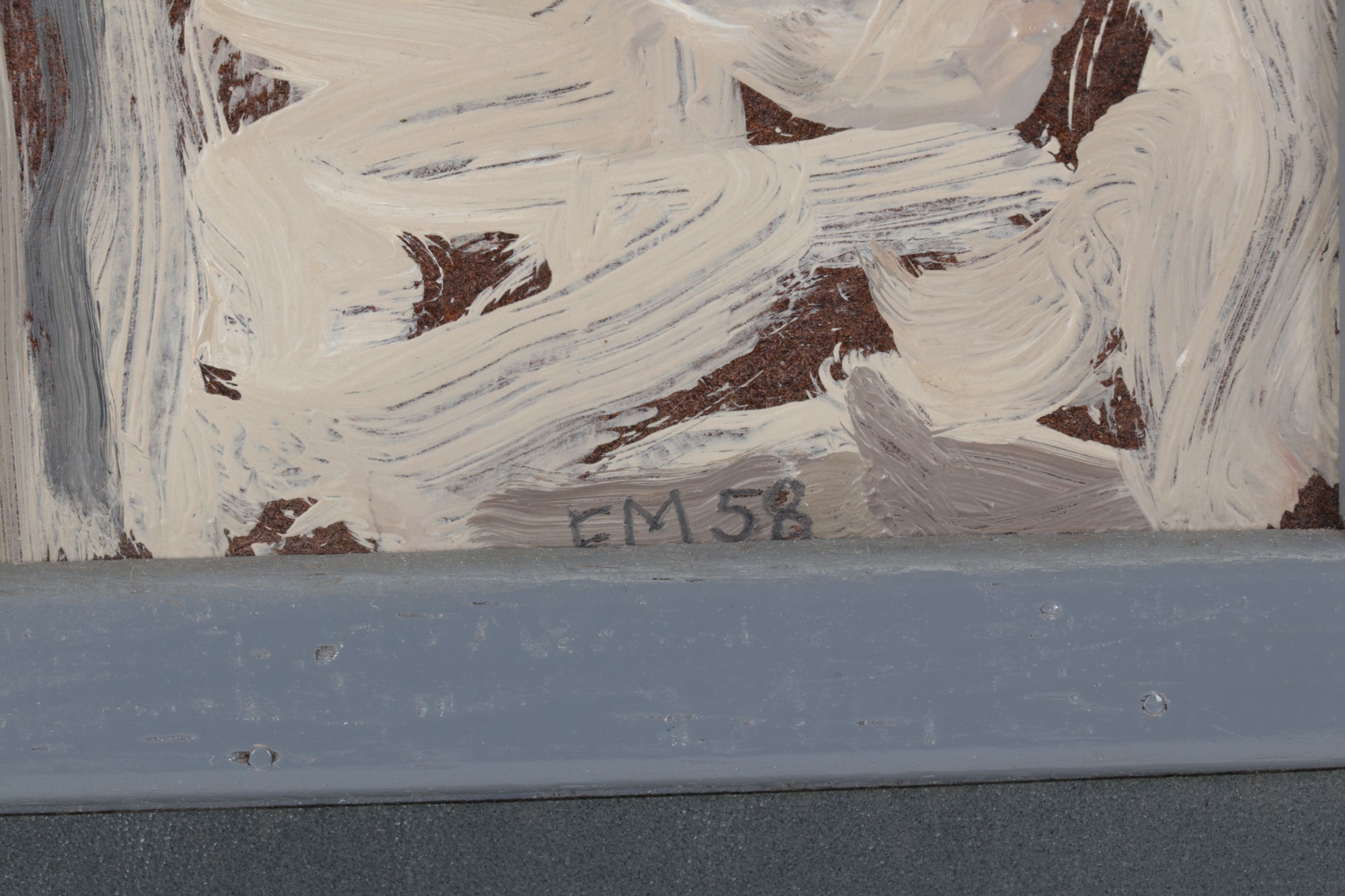 Fred Thomas Martin Oil Painting of Building Facade "Tired, Near Page", 1958