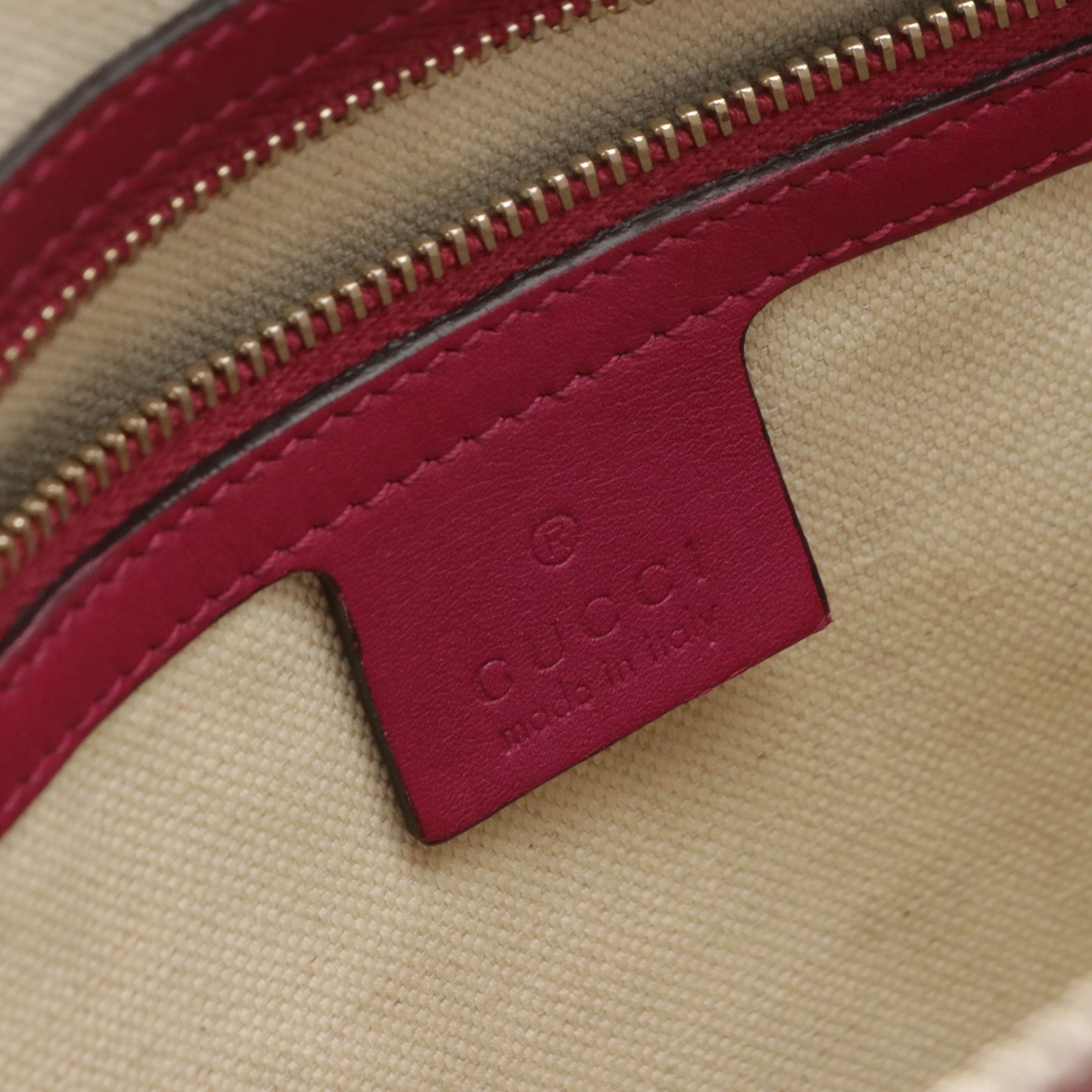 Gucci Nice Two-Way Satchel in Magenta Microguccissima and Smooth Patent Leather