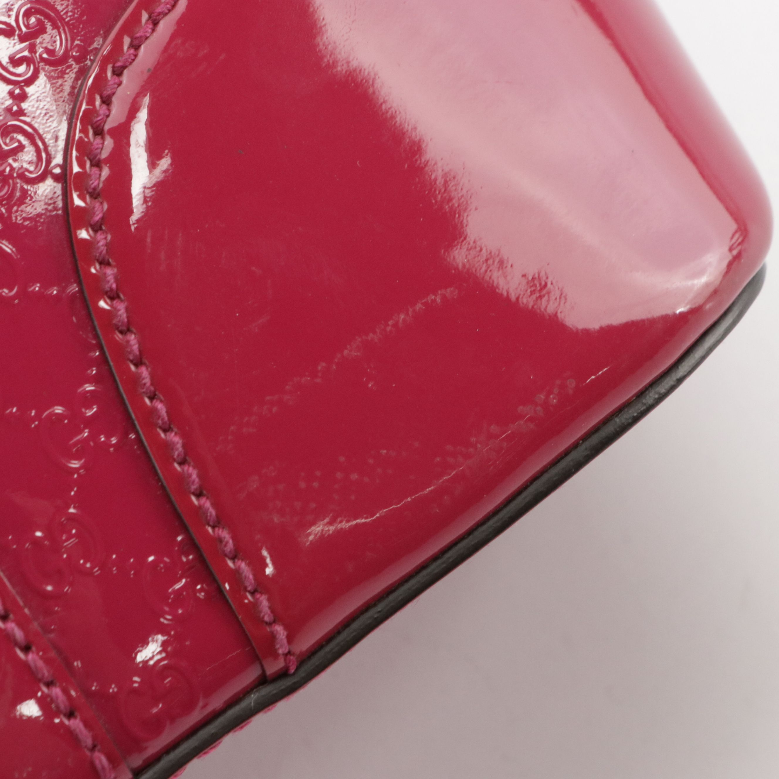 Gucci Nice Two-Way Satchel in Magenta Microguccissima and Smooth Patent Leather