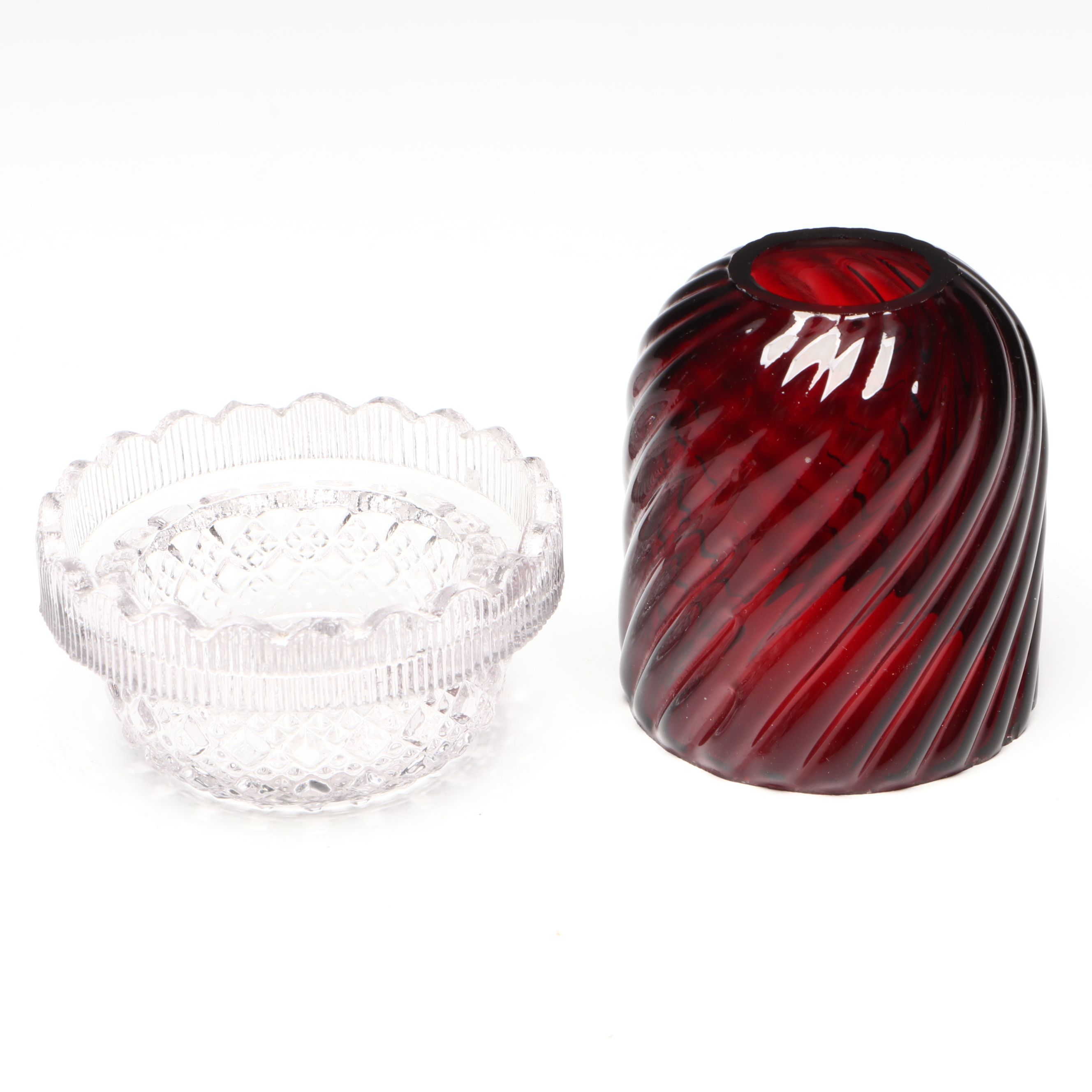 Rounded Filigree Mirror Tray with Fairy Lamp, Early to Mid-20th Century