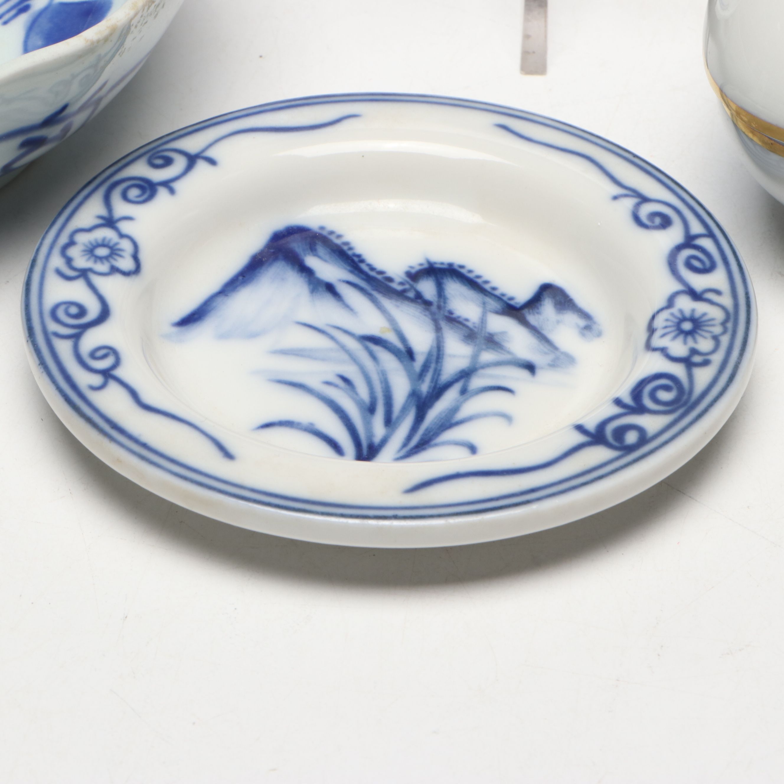 Persian Polychrome Fritware Bowl with Asian Porcelain and Limoges Egg Box