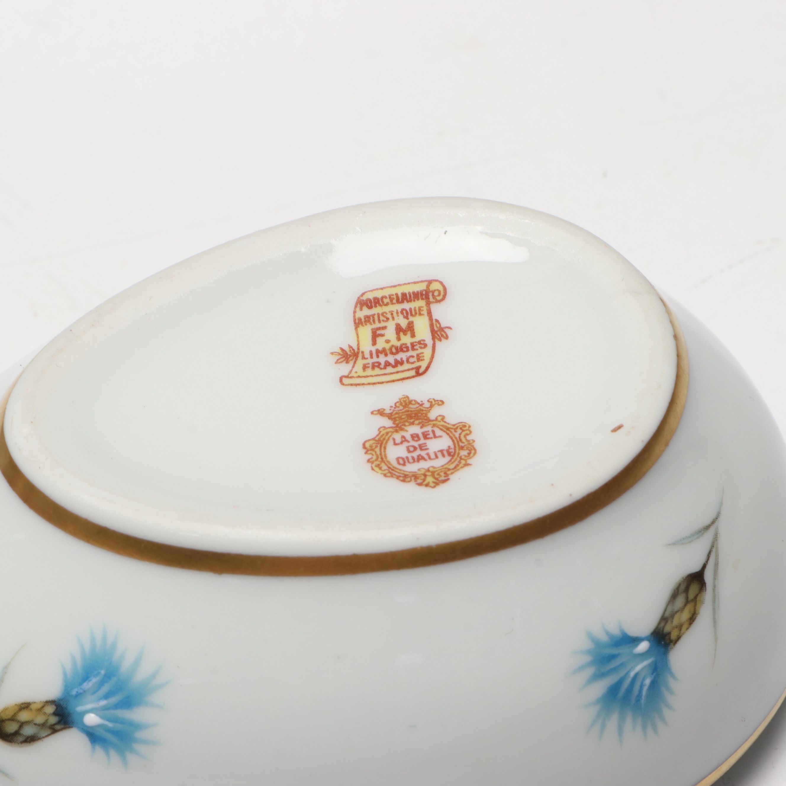 Persian Polychrome Fritware Bowl with Asian Porcelain and Limoges Egg Box