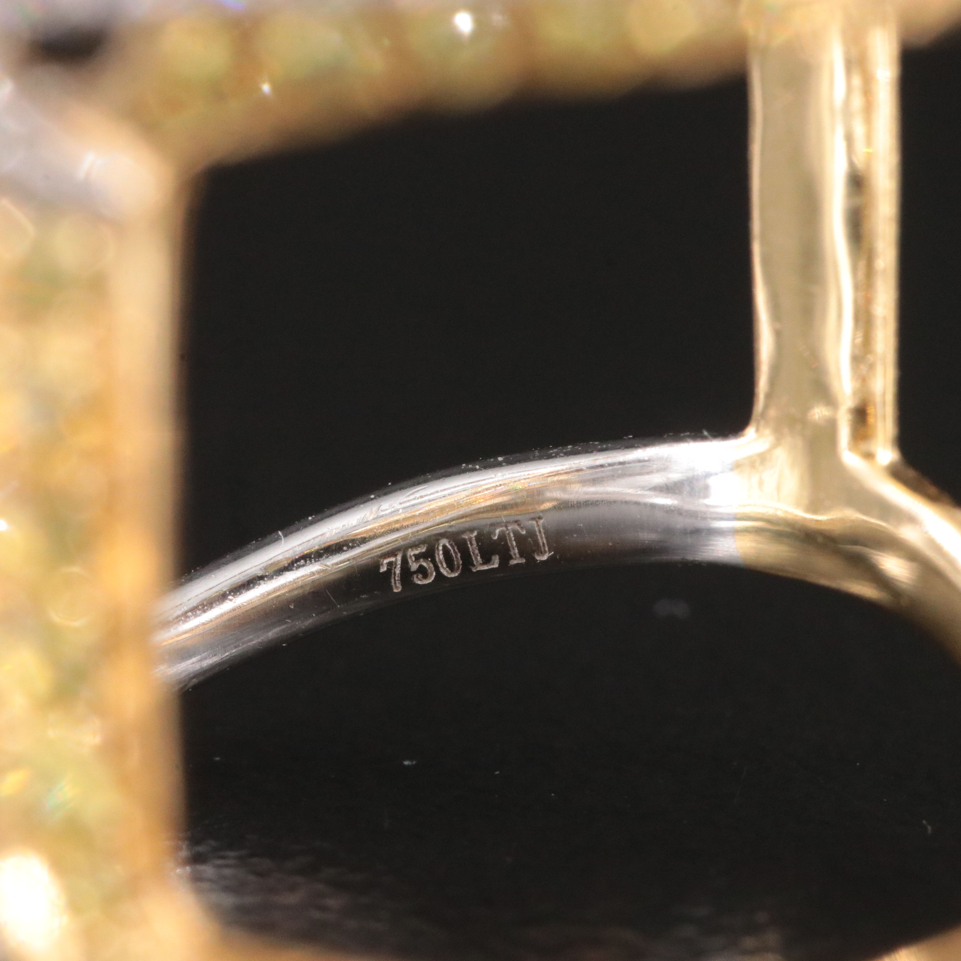 18K Yellow Sapphire and Diamond Buckle Ring