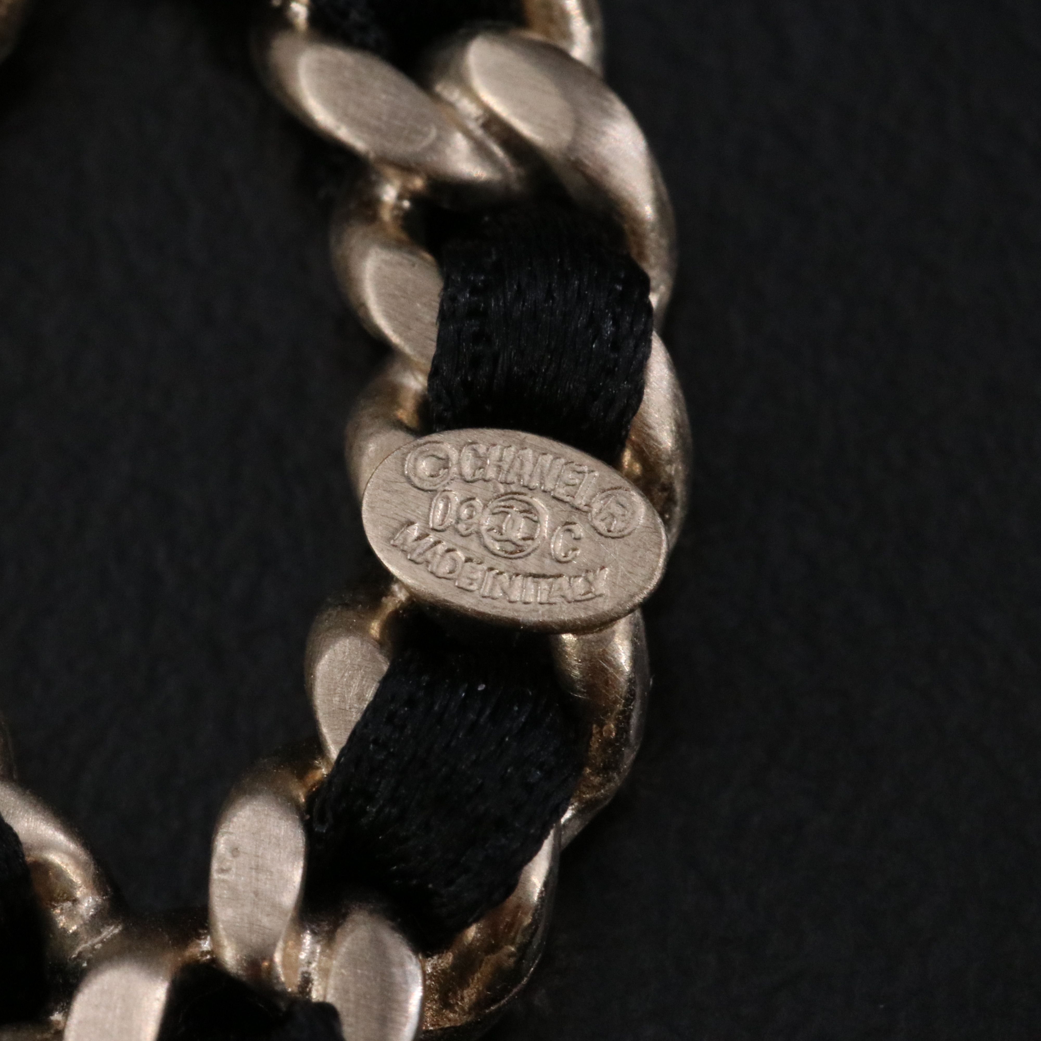 Chanel CC Black Woven Heart Earrings 2009