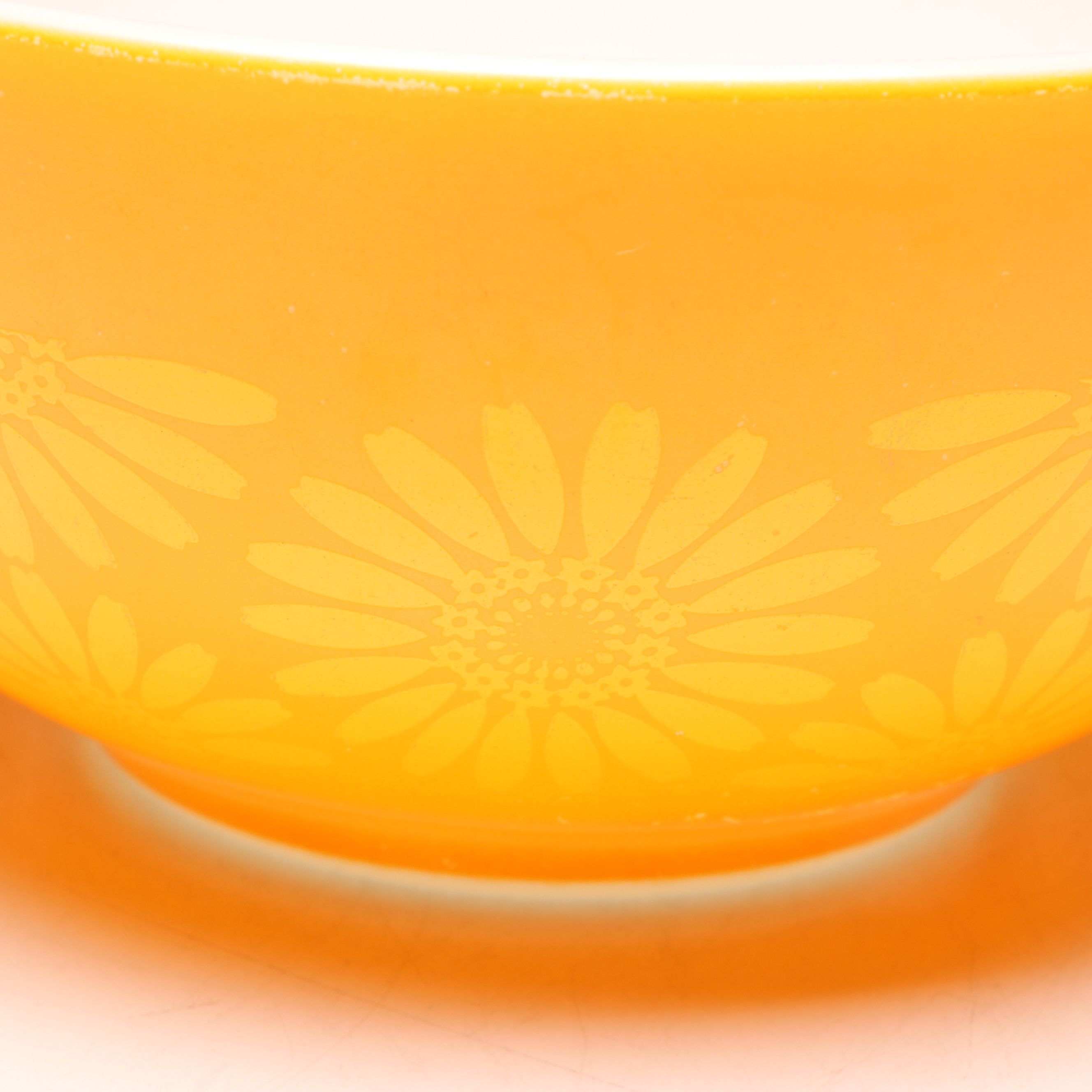 Anchor Hocking "Tulips on Ivory" Drip Jar with Pyrex Mixing Bowls