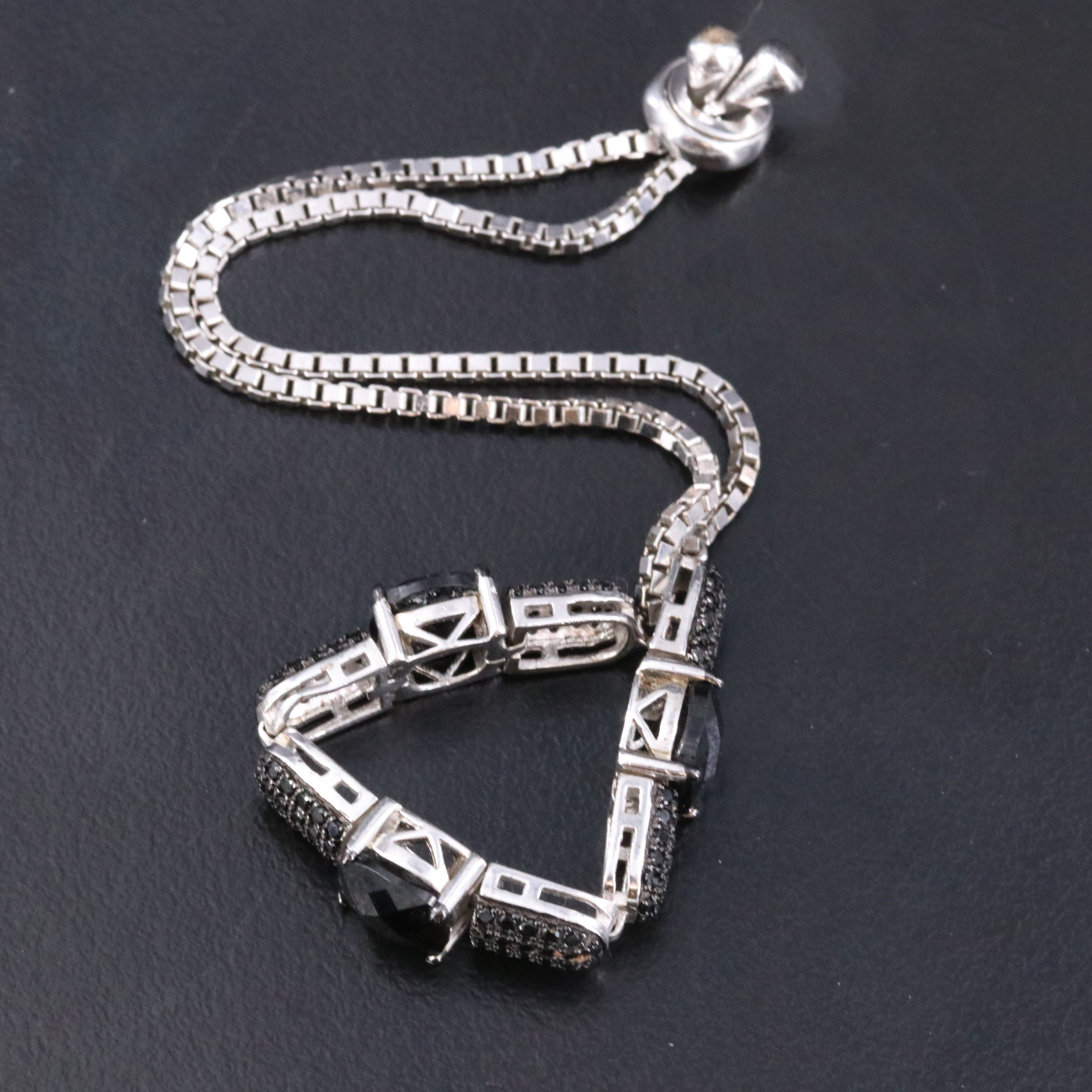Sterling CZ Bolo Slide Bracelet