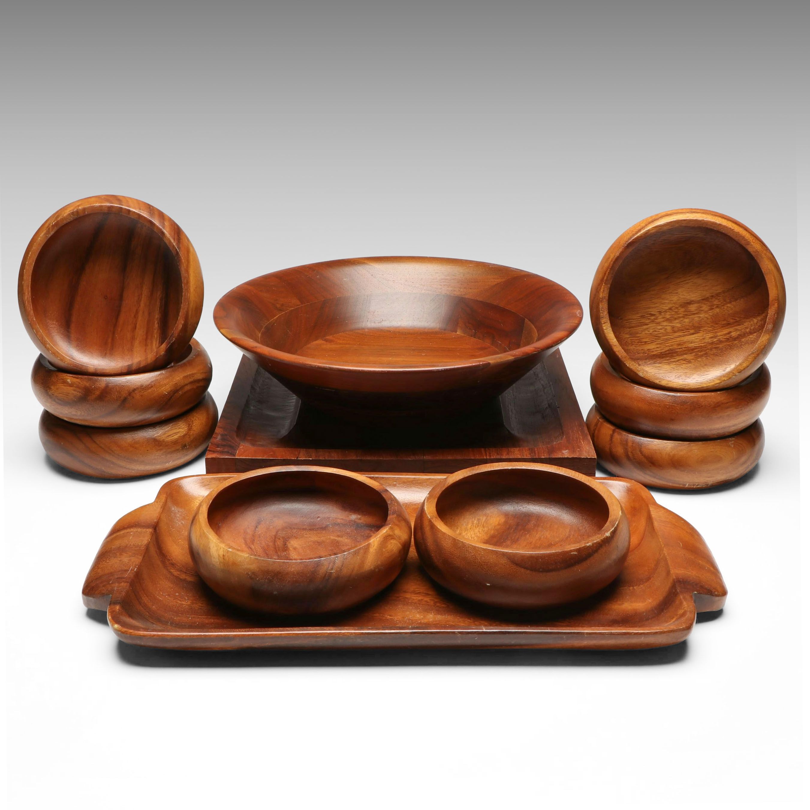 Mid Century Modern Style Wood Bowls and Trays
