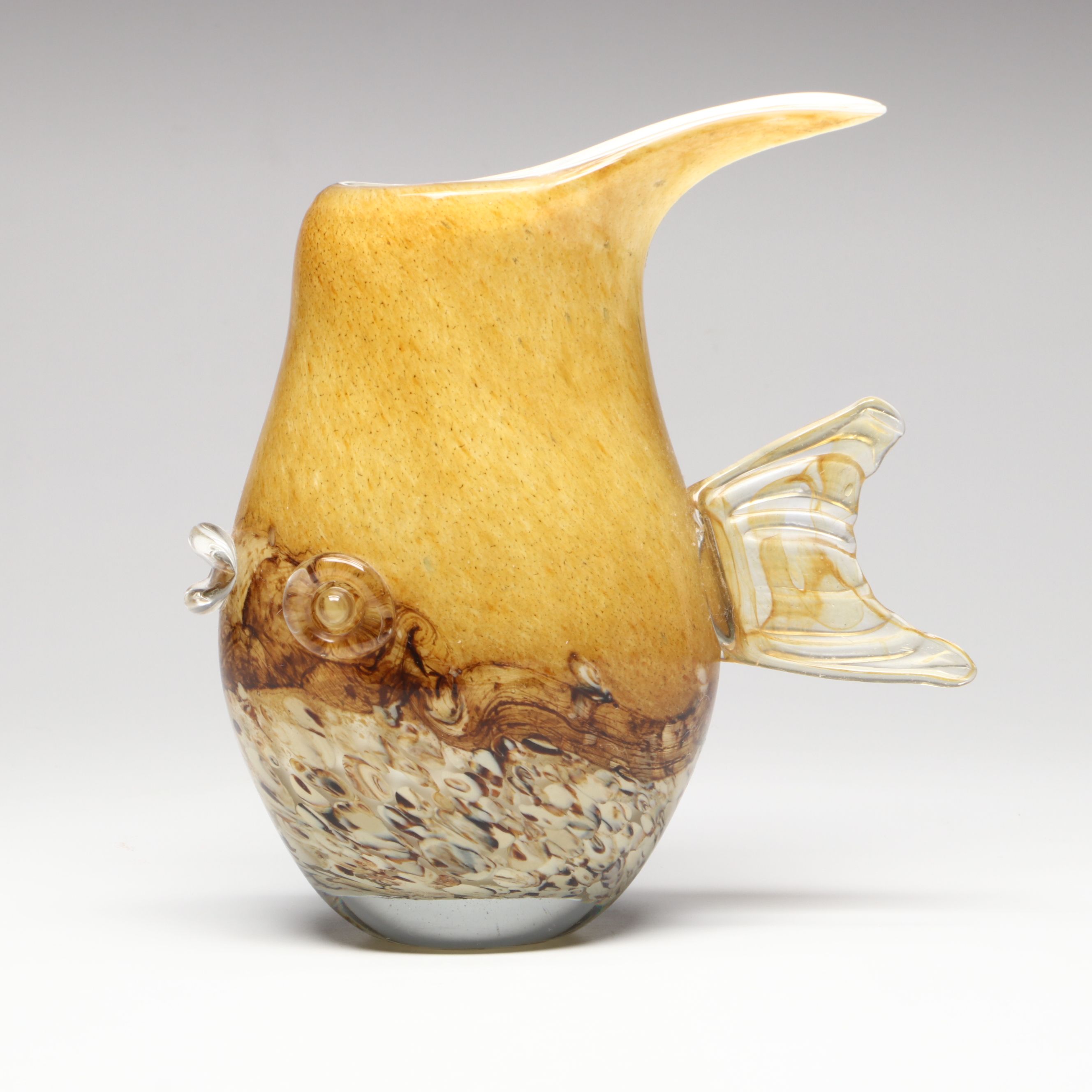 Contemporary Handblown Fish Glass Vase