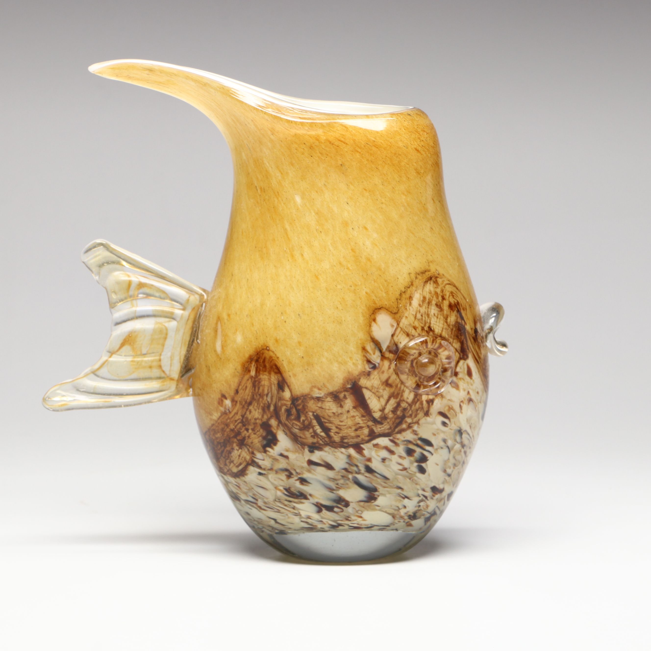 Contemporary Handblown Fish Glass Vase