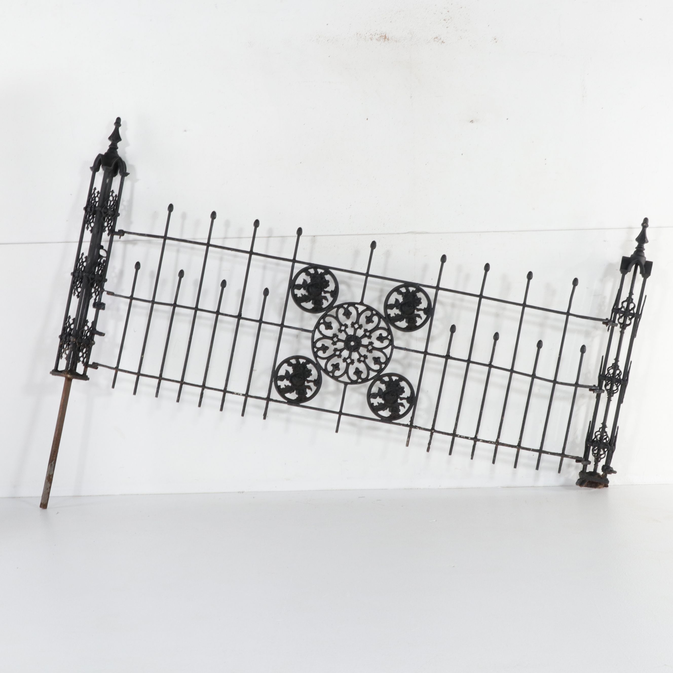Victorian Style Cast and Wrought Iron Gate with Posts