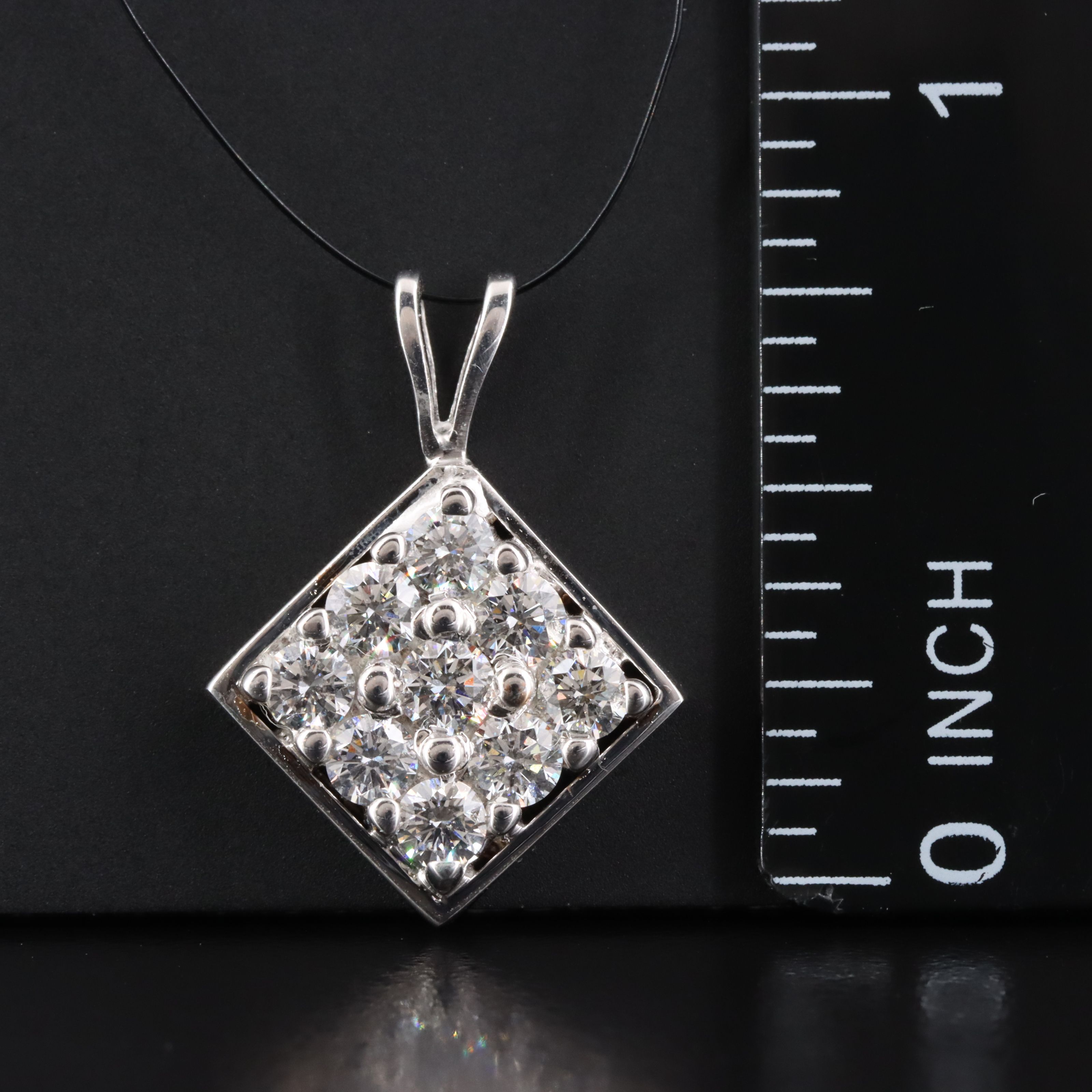 14K 1.00 CTW Diamond Square Pendant