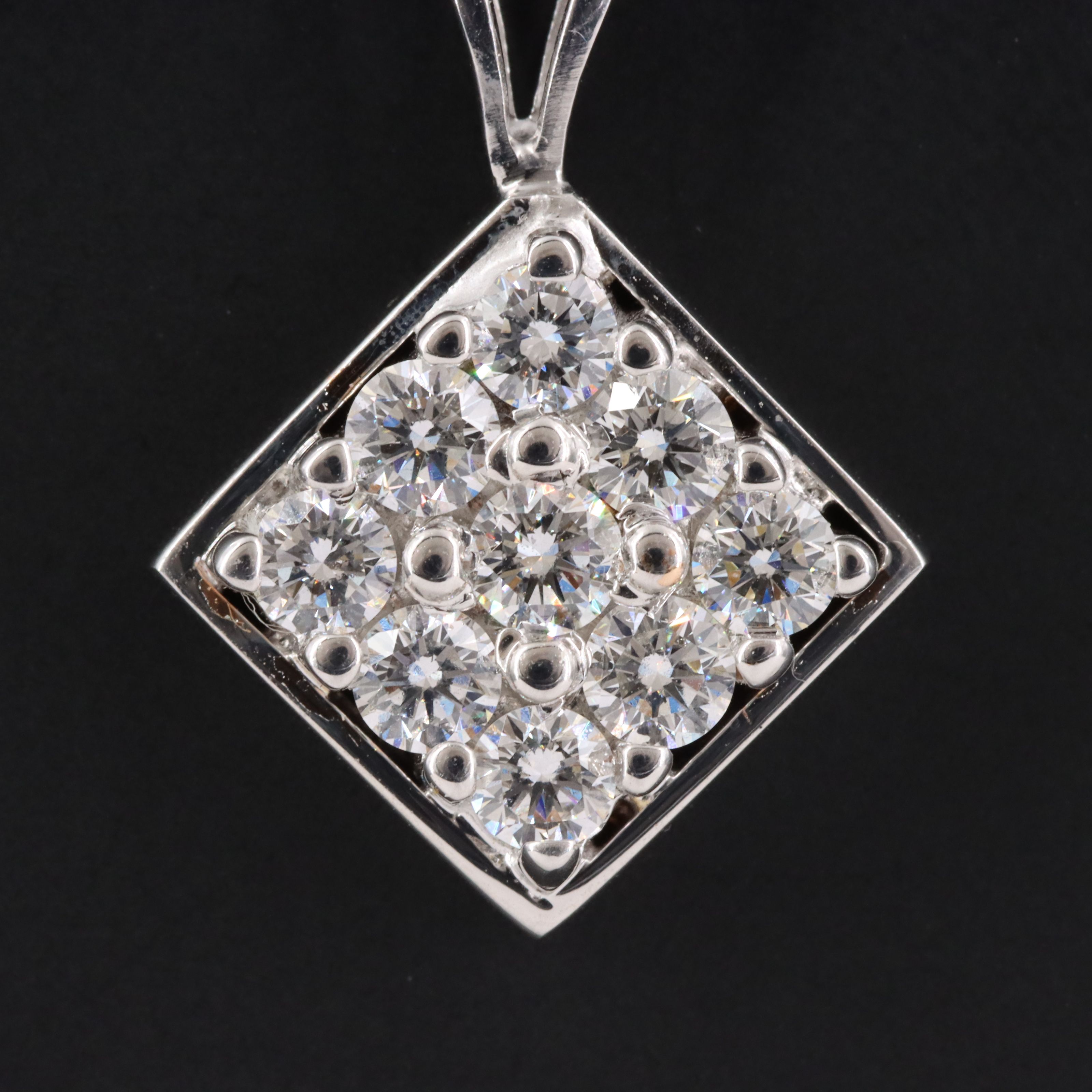 14K 1.00 CTW Diamond Square Pendant