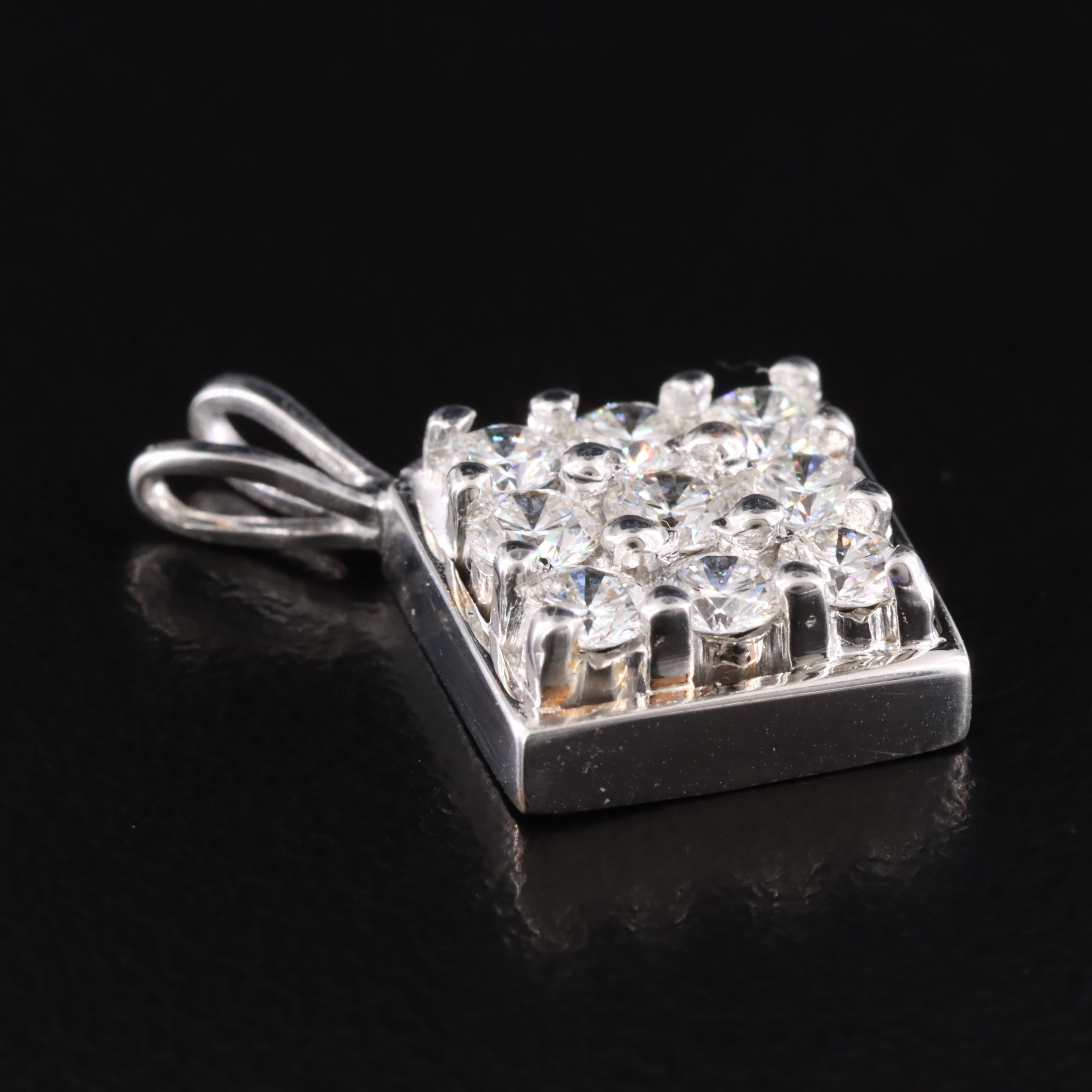 14K 1.00 CTW Diamond Square Pendant