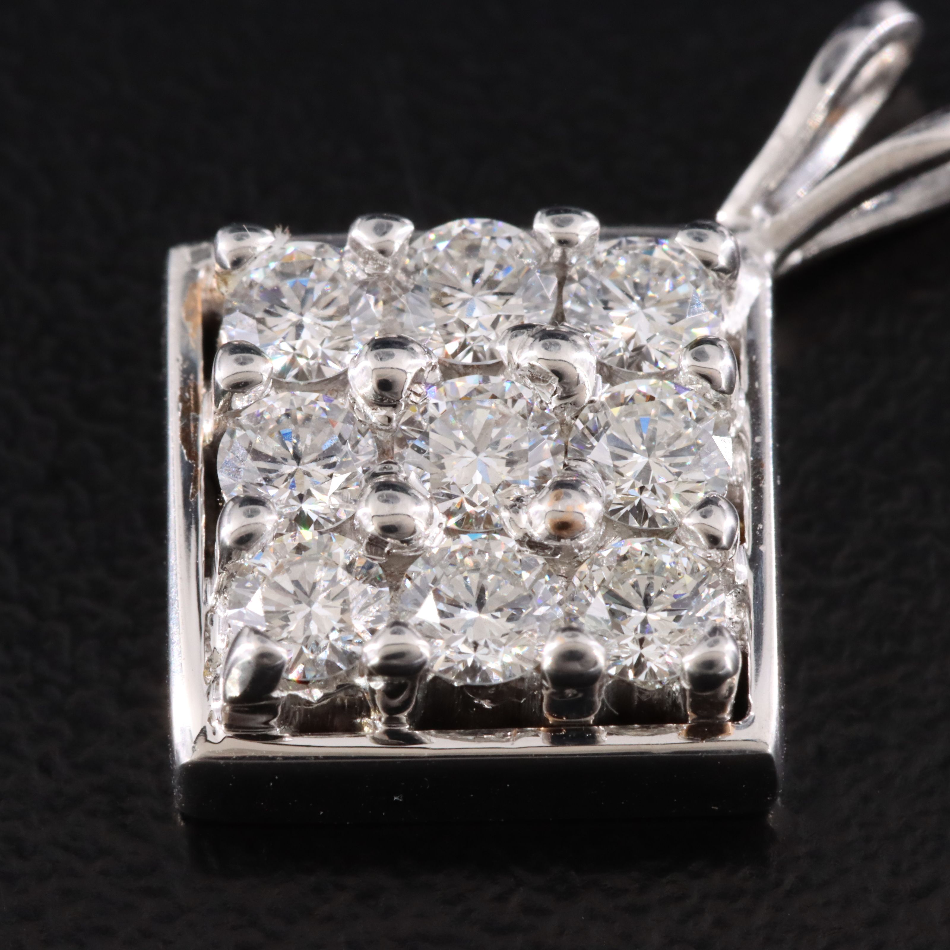 14K 1.00 CTW Diamond Square Pendant