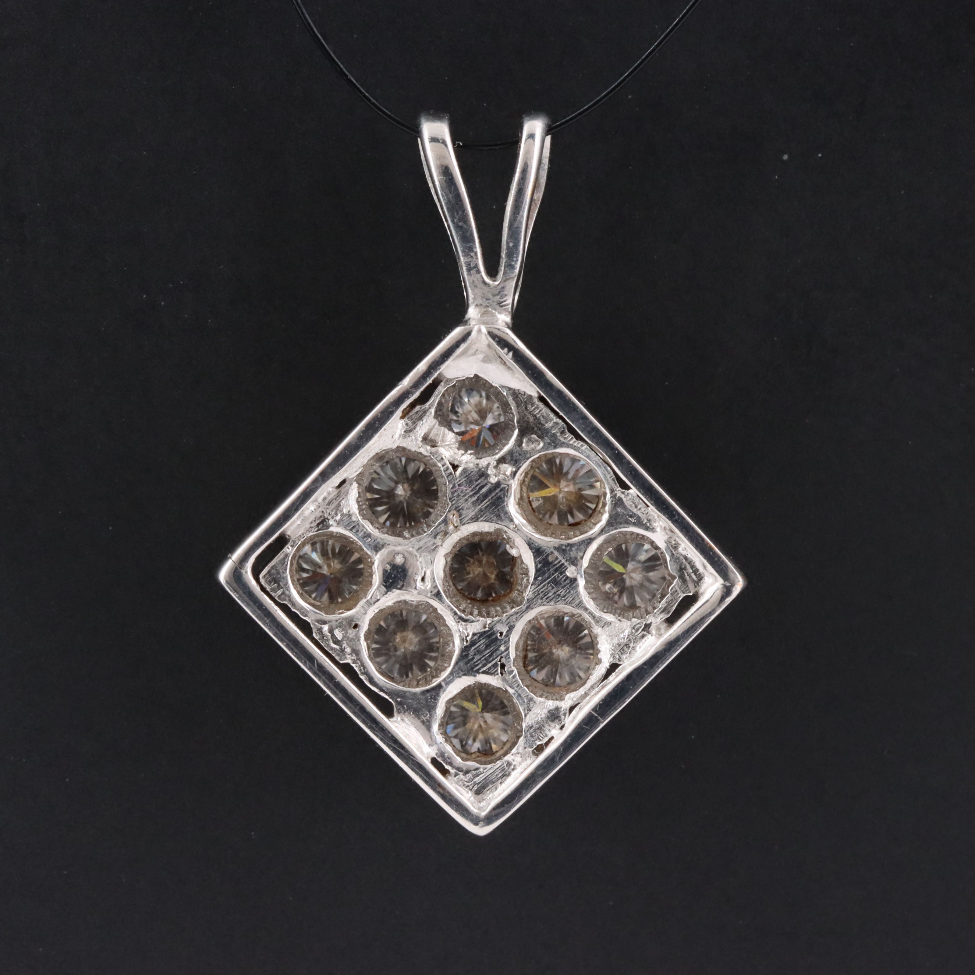 14K 1.00 CTW Diamond Square Pendant