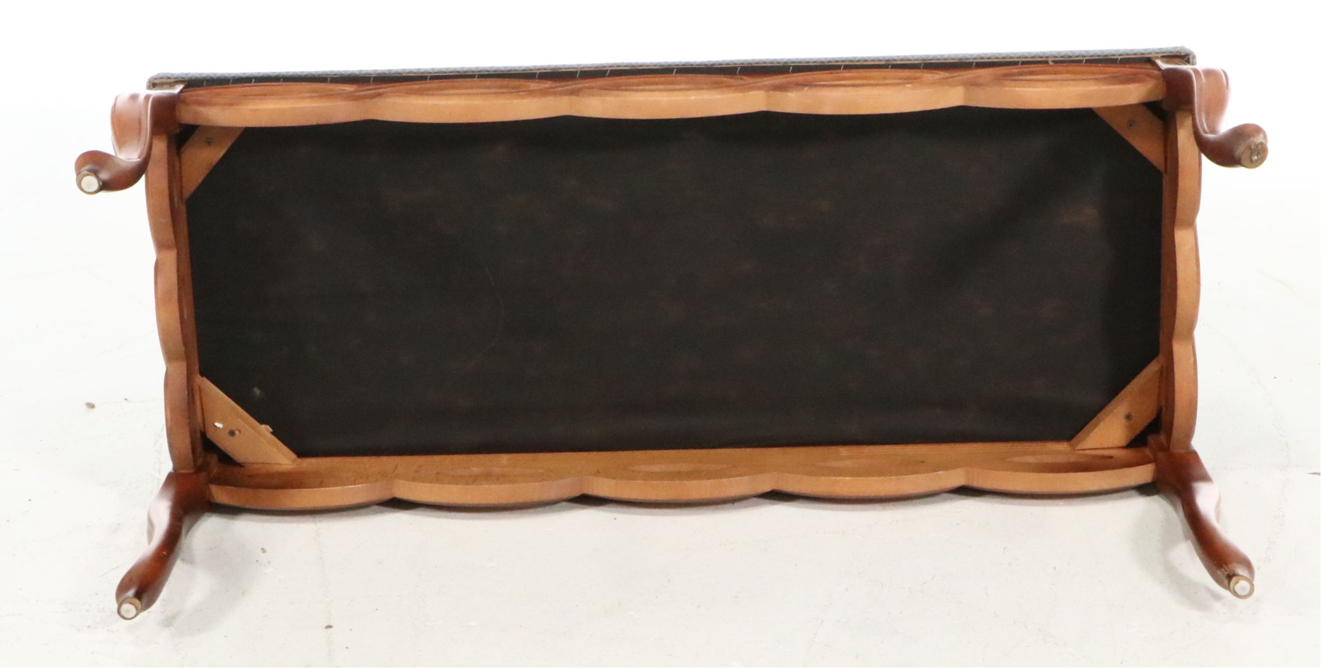 French Provincial Style Carved Walnut Bench