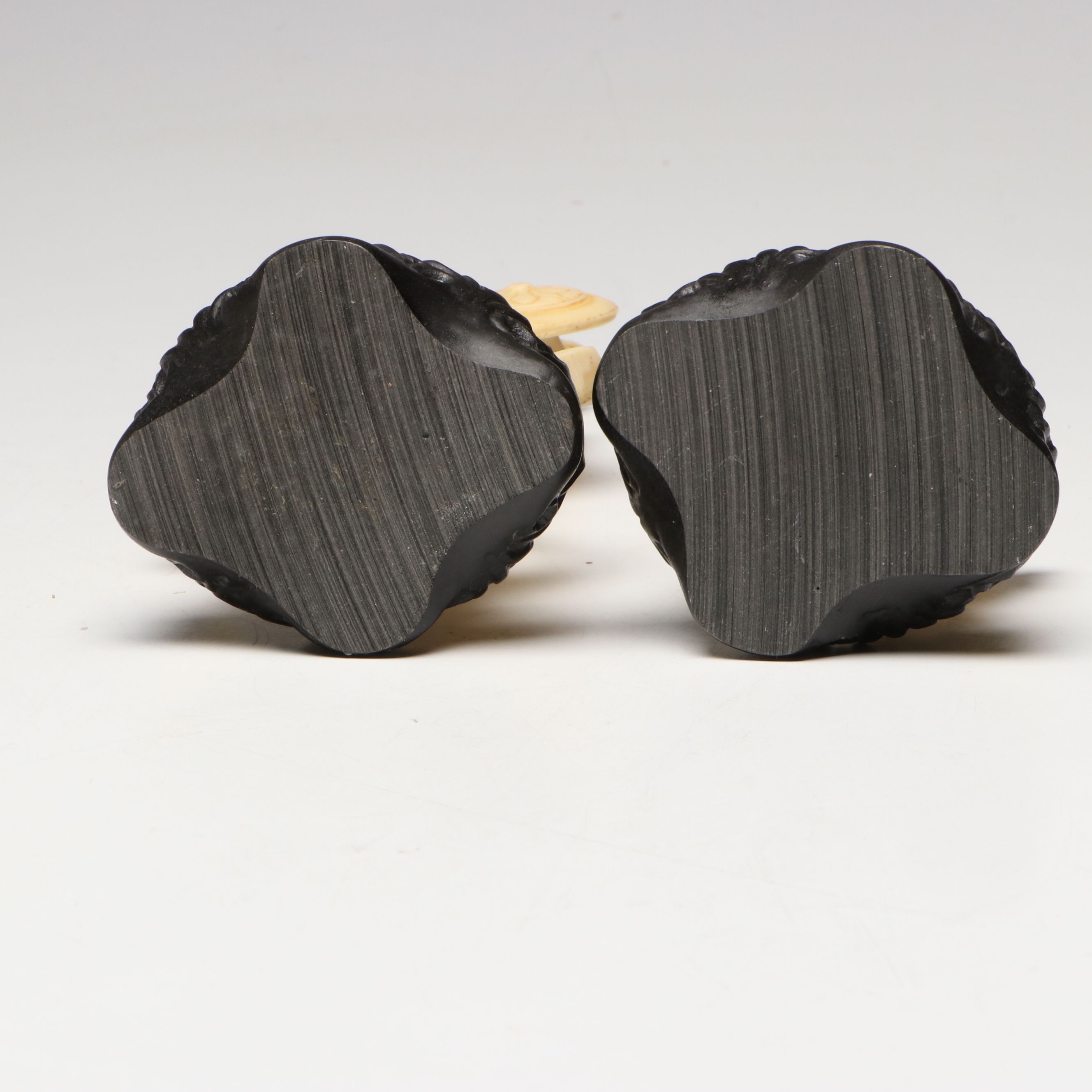 Chinese Carved Resin Seated Empress and Pair of Attendants on "Makara"