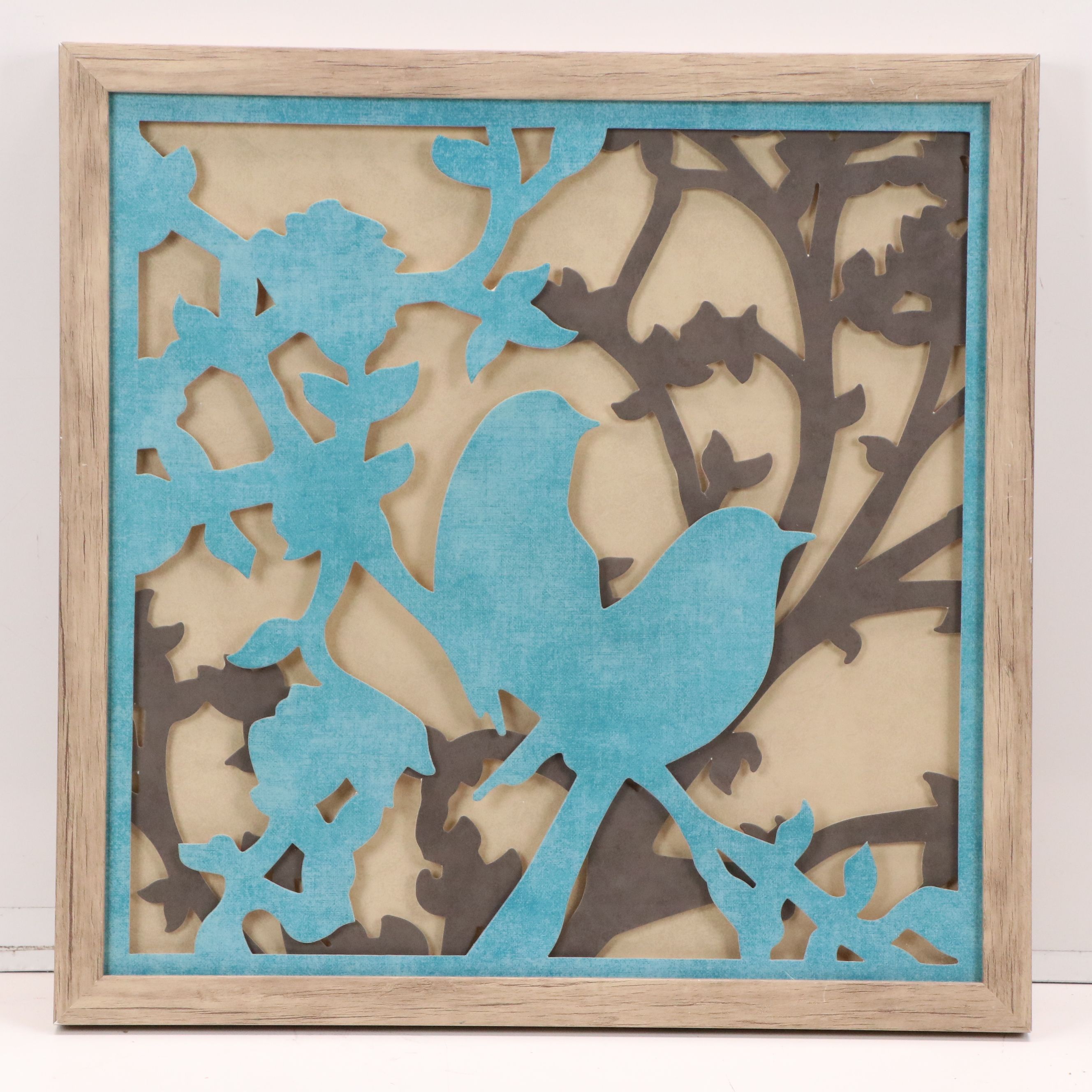 At Home Laser Cut Birds Silhouette Art, and Triple Matted Quatrefoil Print