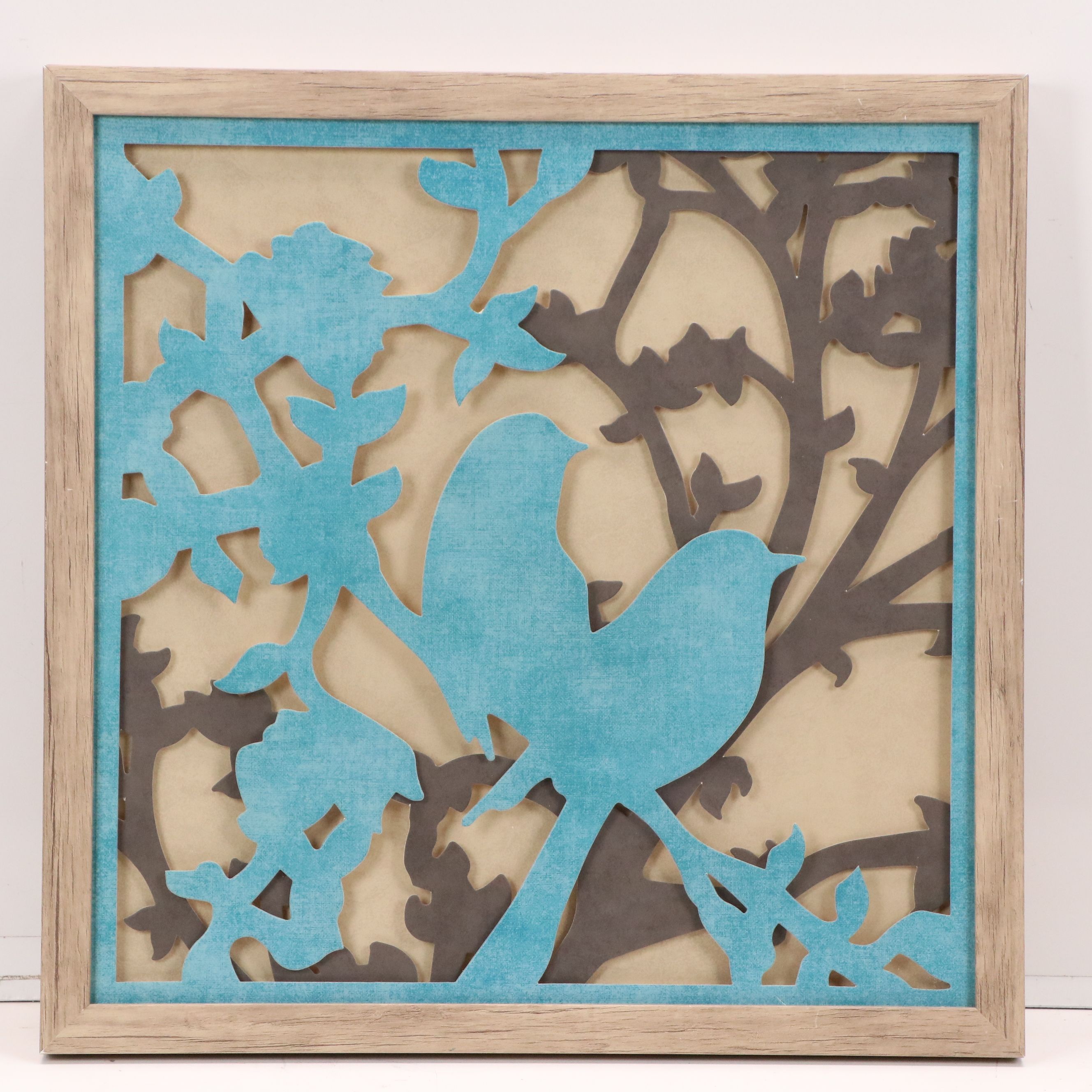 At Home Laser Cut Birds Silhouette Art, and Triple Matted Quatrefoil Print