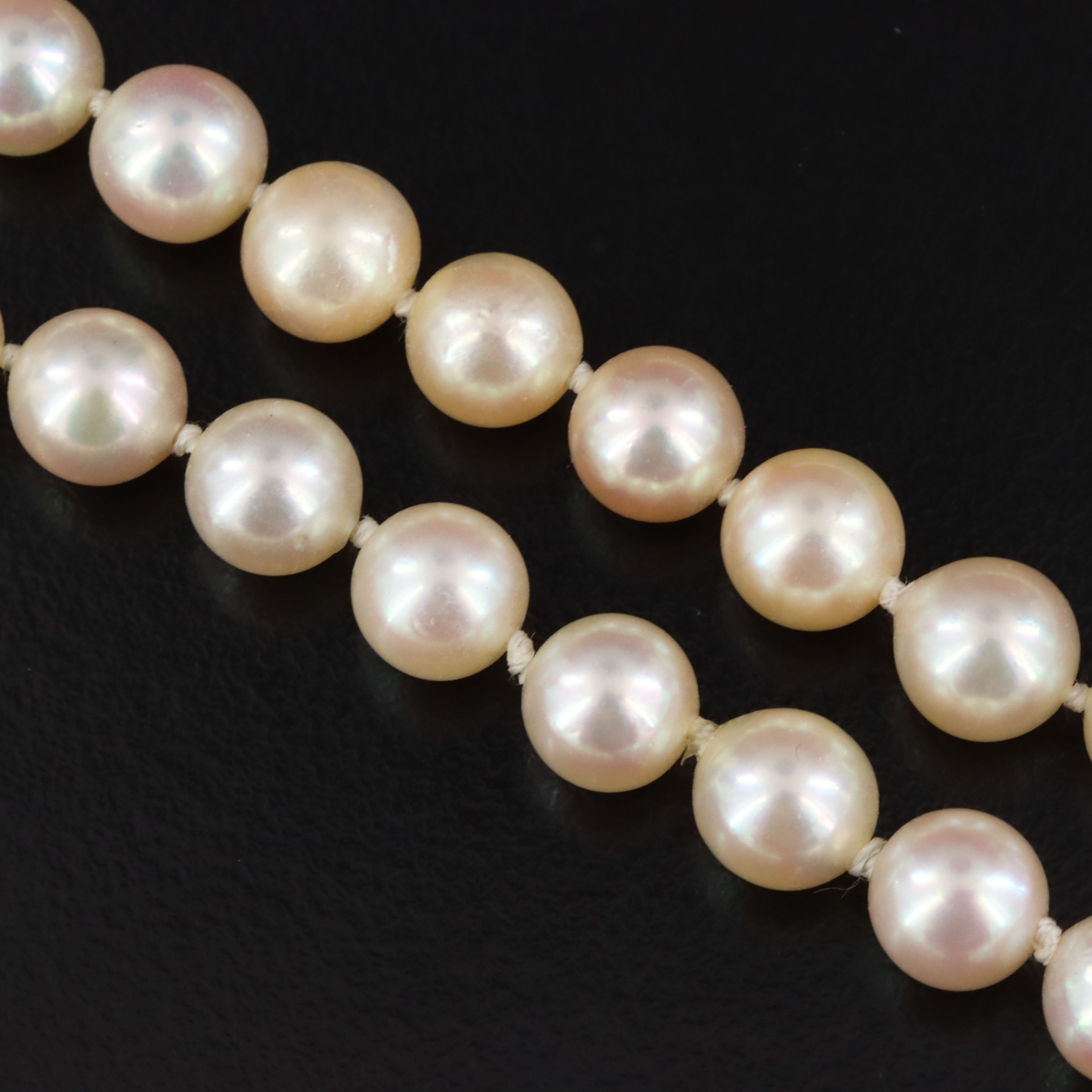 Pearl Opera Necklace with Pearl and Diamond Accented 14K Clasp